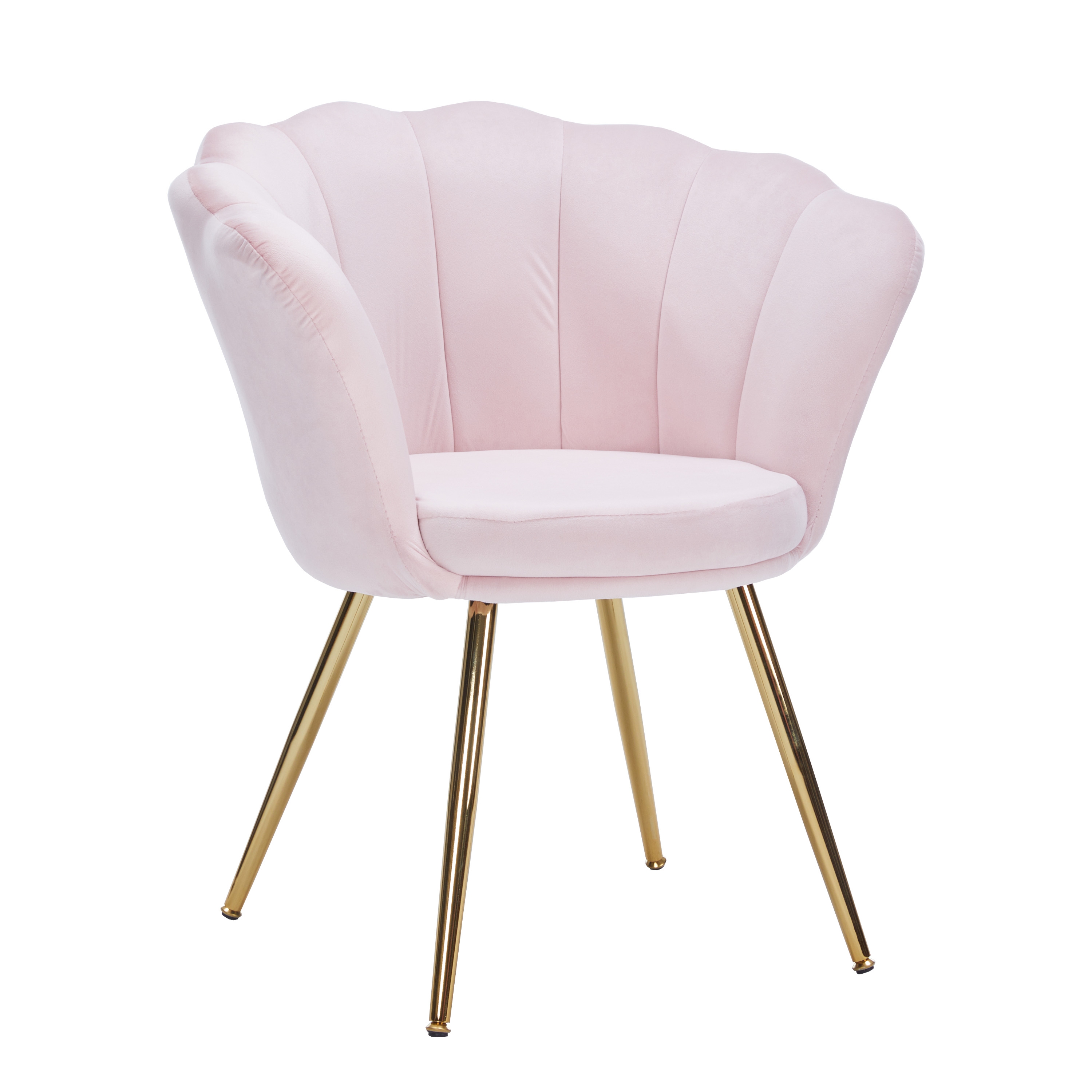 Sessel Samt SHELLY rosa/gold