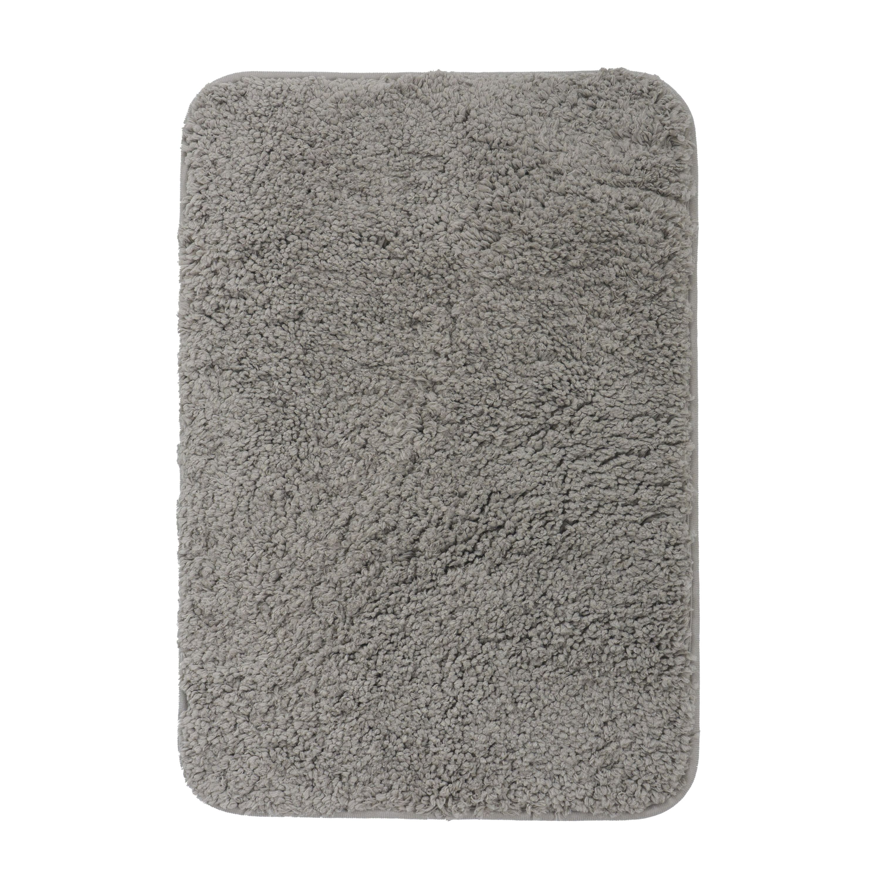 Badteppich Hochflor MERLE 60 x 90 cm grau