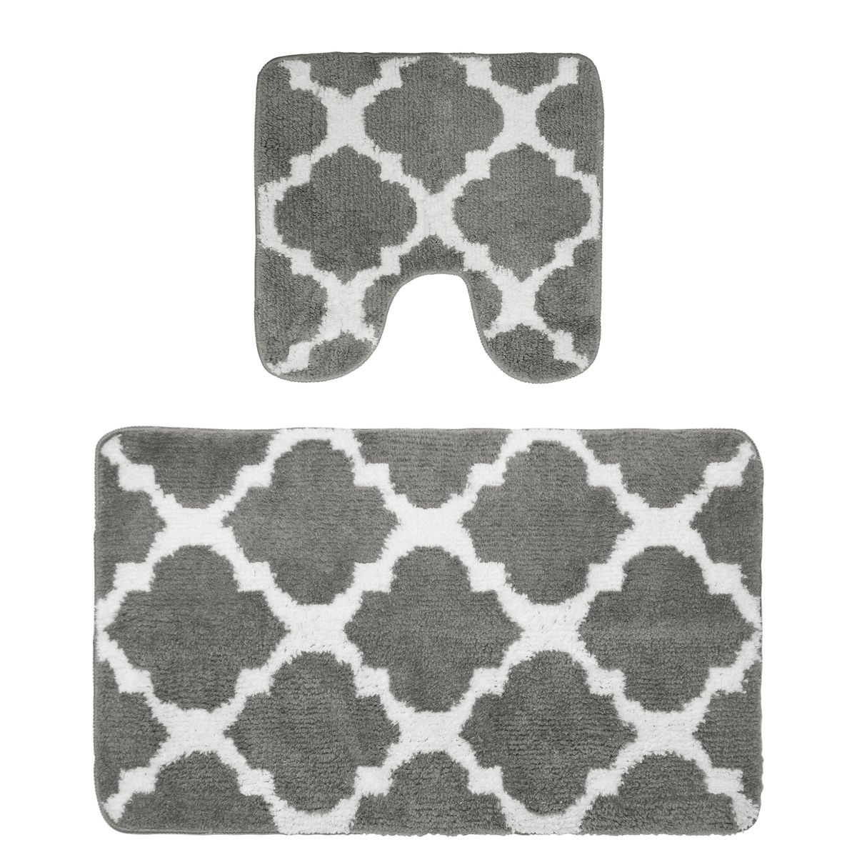 Badteppich Set ROSALIE 2-teilig grau