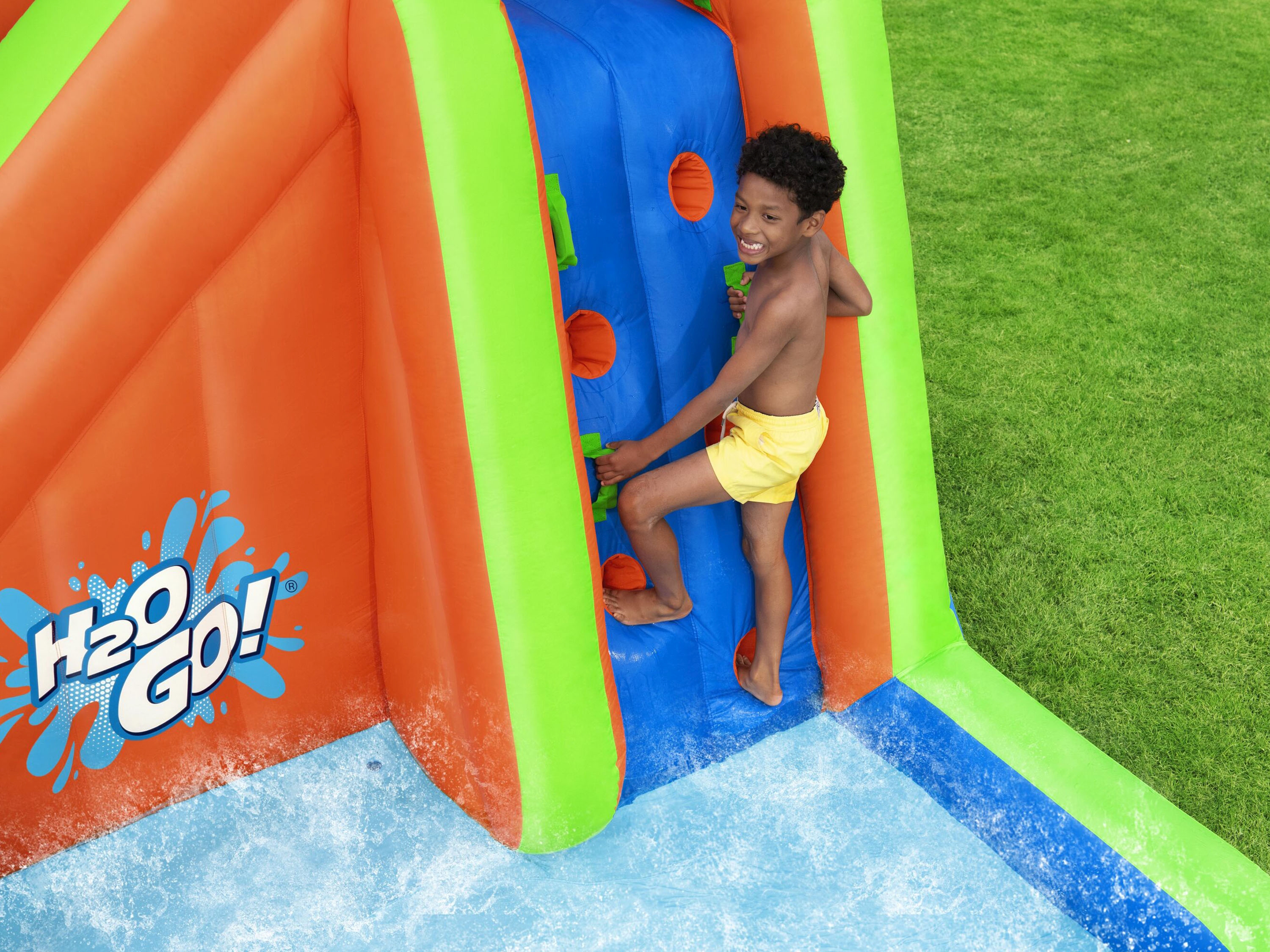 SilverChry Toboggan Aquatique Double 468 X 145 Cm – Avec Arroseur Et 2 Bodyboards – Pour Jardin, Pelouse, été