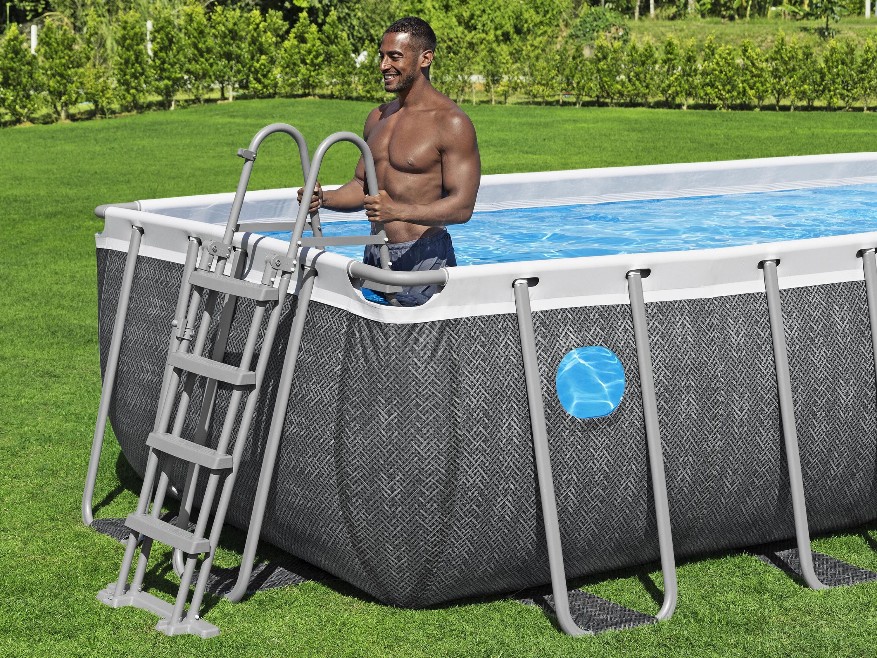 gardenH　904040 Bestway complete pool set Splashview rattan look 488 x 244 x 122