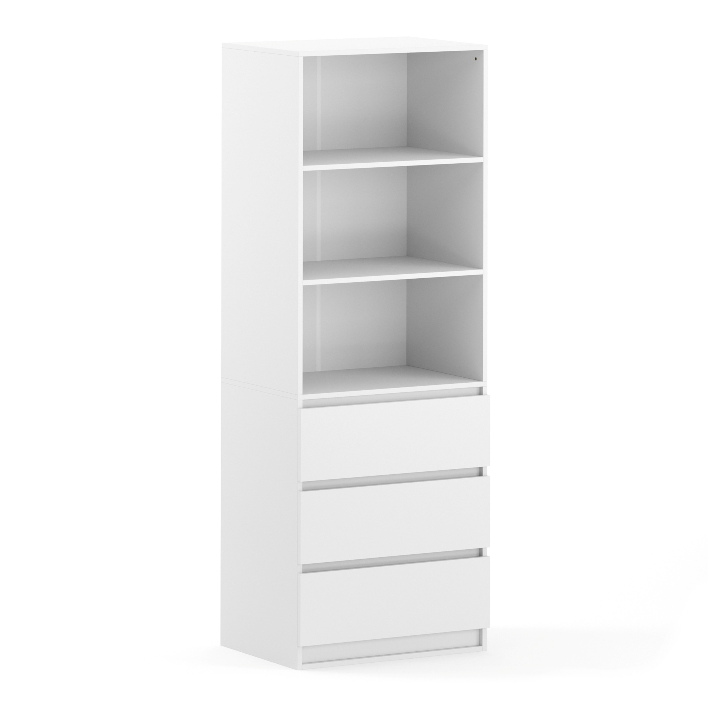 Kleiderschrank offen mit 3 Schubladen 60 x 180 cm weiss