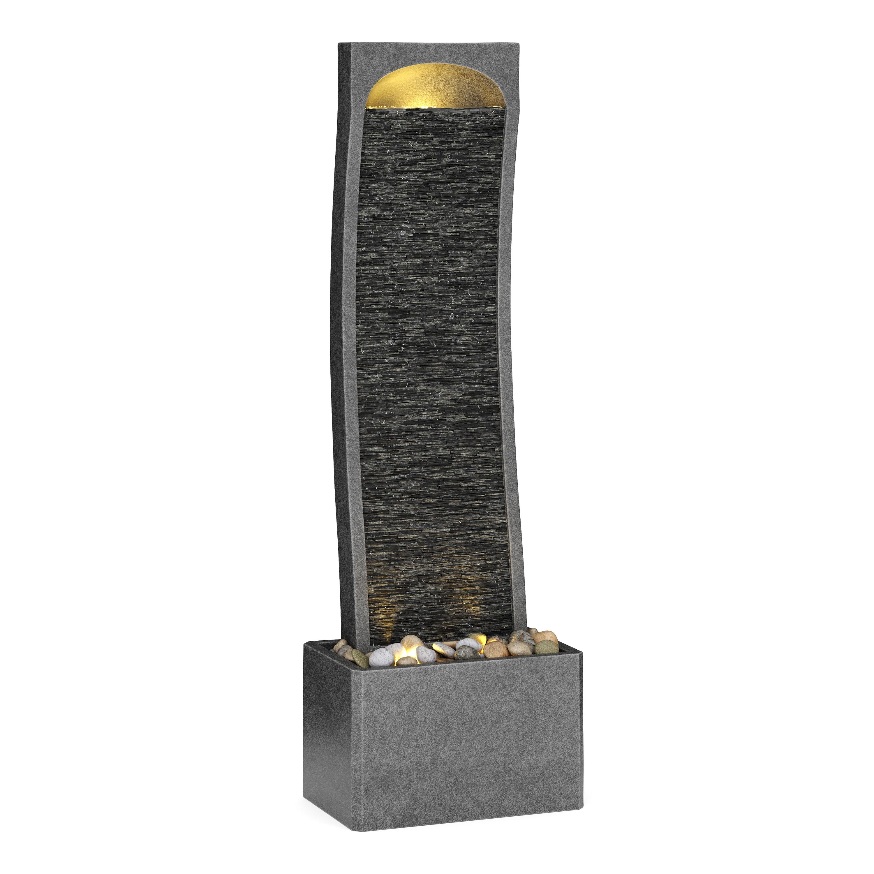 Brunnen Steinoptik mit LED 33 x 20 x 98 cm
