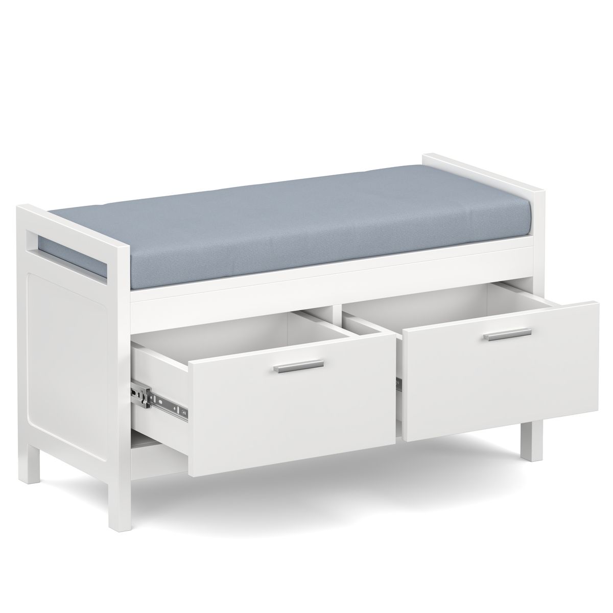 Sitzbank mit Schubladen 100 x 40 x 40 cm weiss