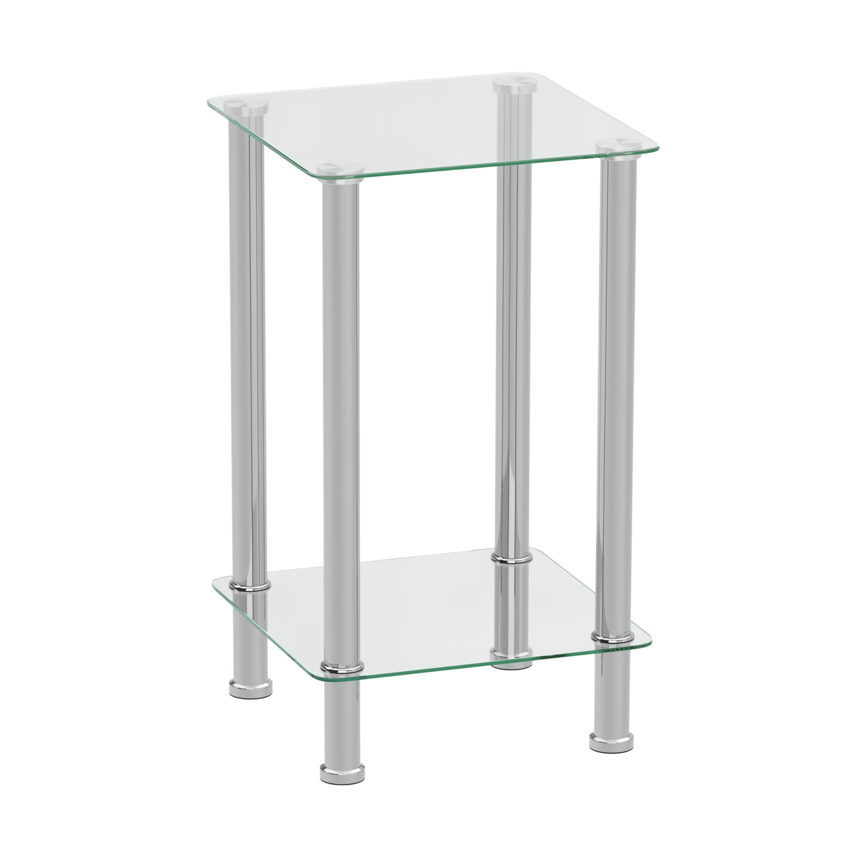Beistelltisch Glas JUNIPER 39 x 39 x 77 cm silber