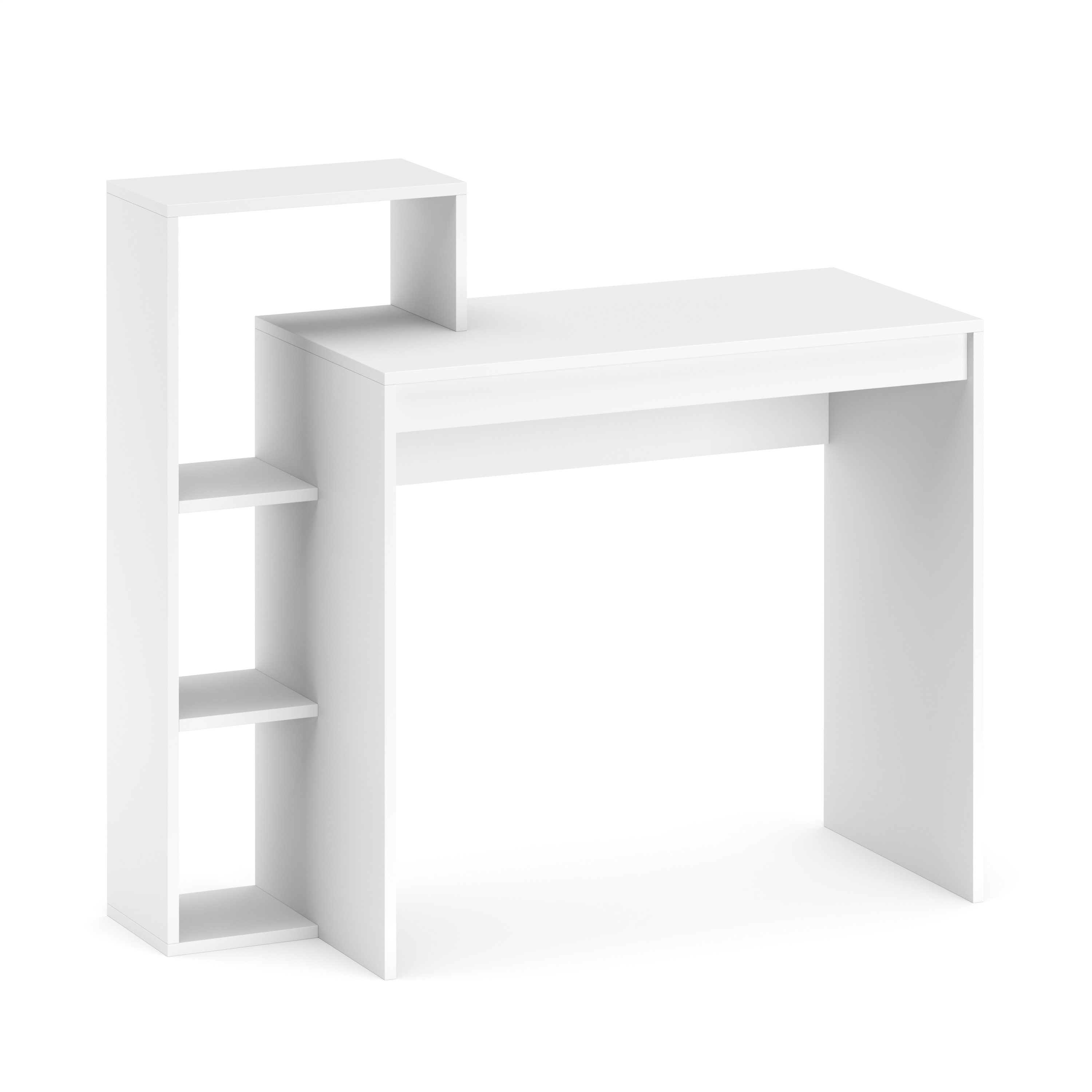 Schreibtisch LEONARD mit Regal links 100 x 40 x 90 cm weiss