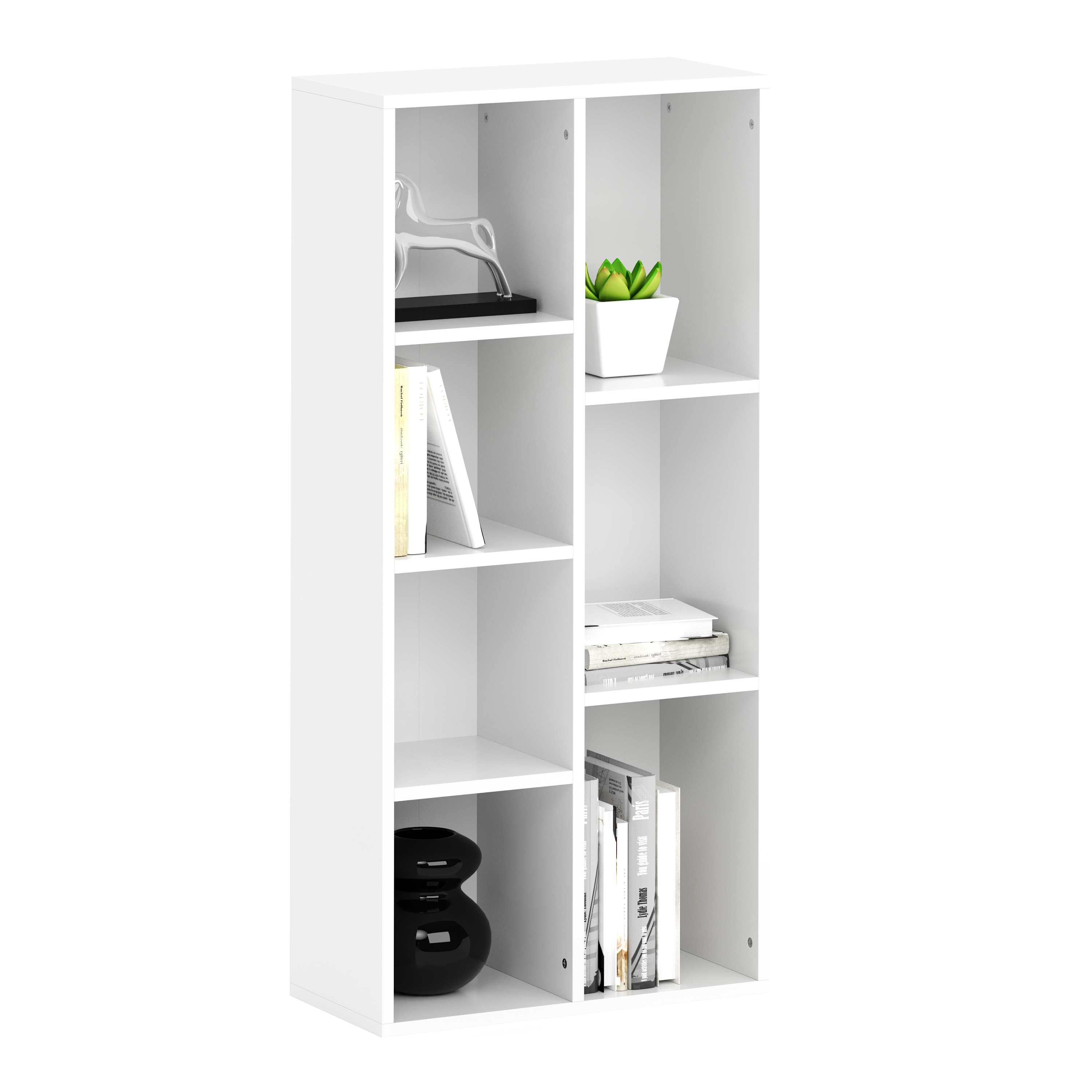 Bücherregal CYNTHIA 7 Fächer 50 x 106 cm weiss