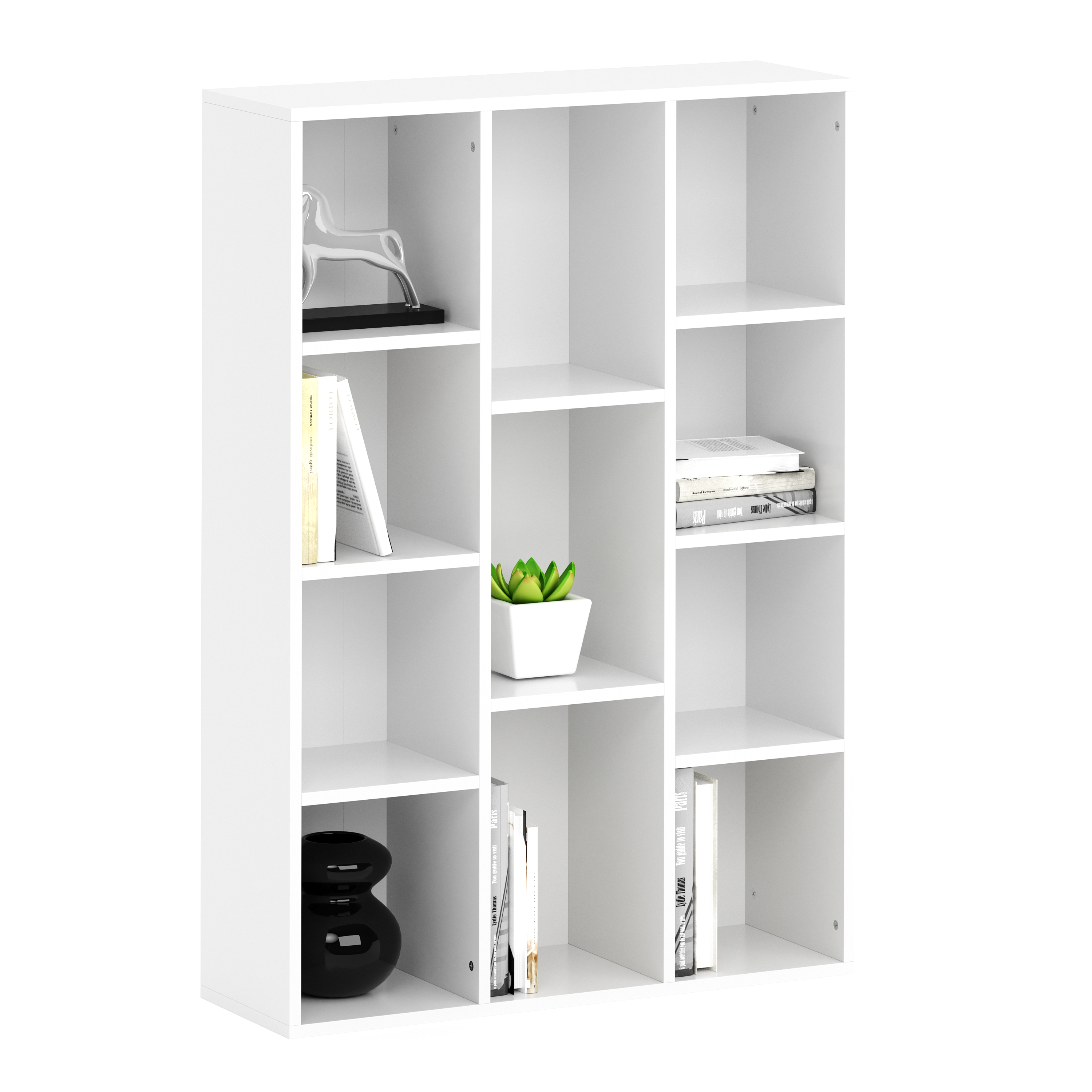 Bücherregal CYNTHIA 11 Fächer 74 x 106 cm weiss