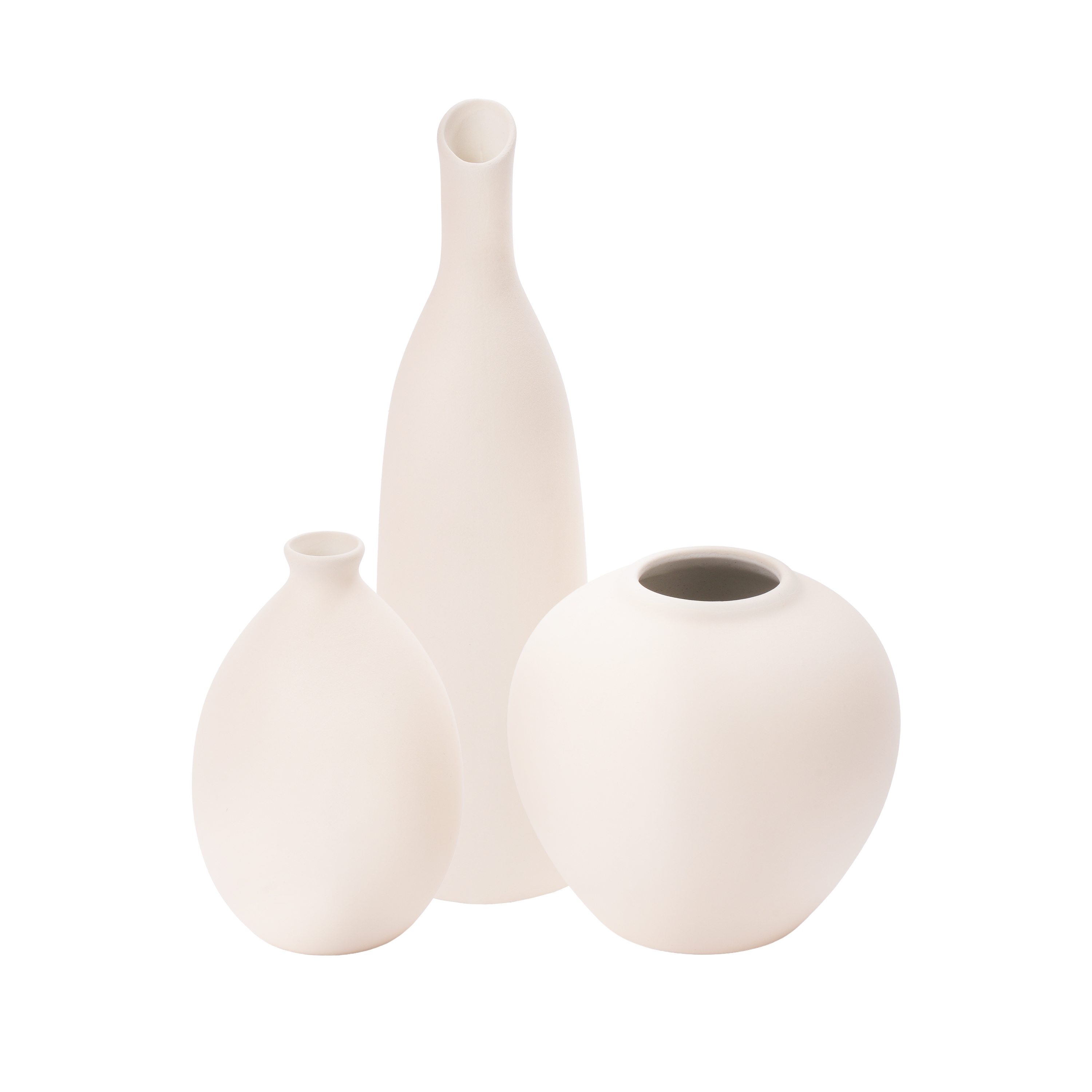 Blumenvase Set Keramik SAHARA 3-teilig beige