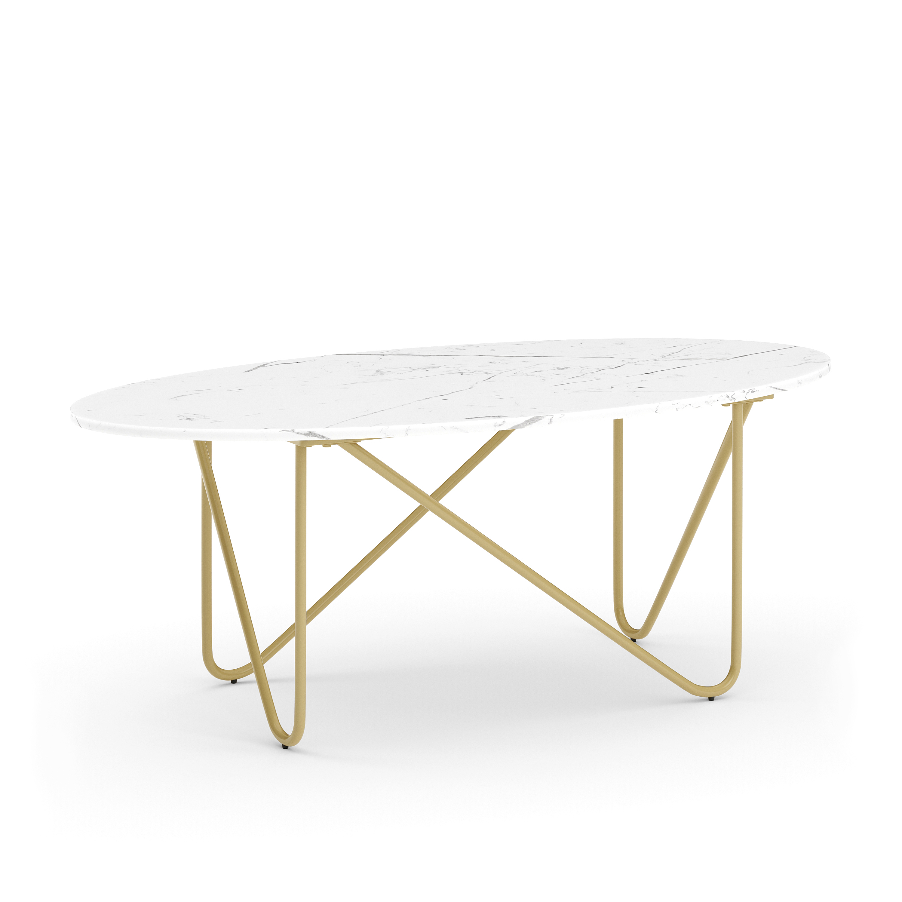 Beistelltisch COSTA 120 x 60 x 43 cm weiss/gold
