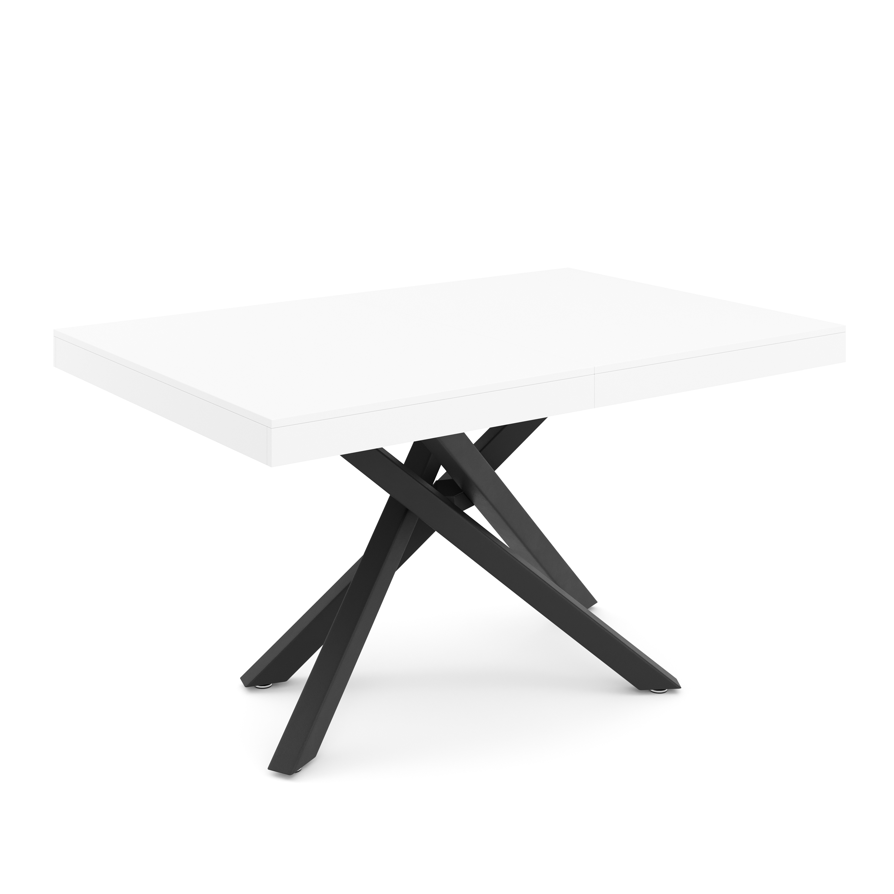 Esstisch ausziehbar LUCIANO 140/220 x 90 cm weiss/schwarz