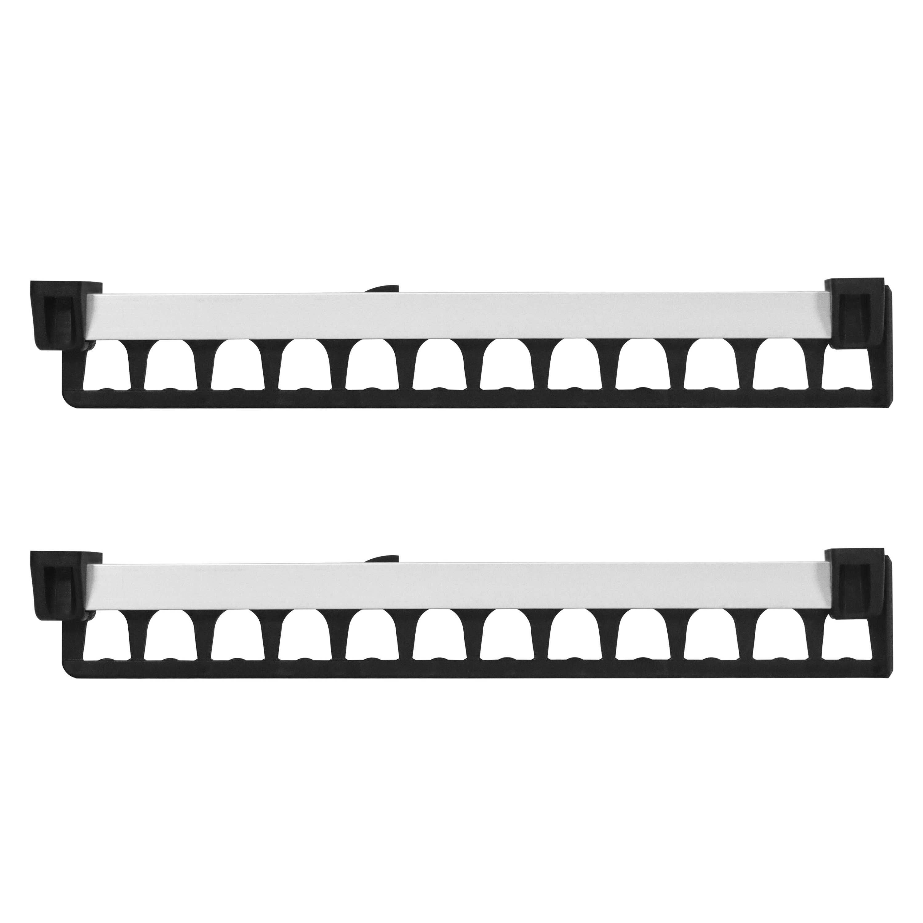 Kleiderstange ausziehbar 2er Set silber/schwarz