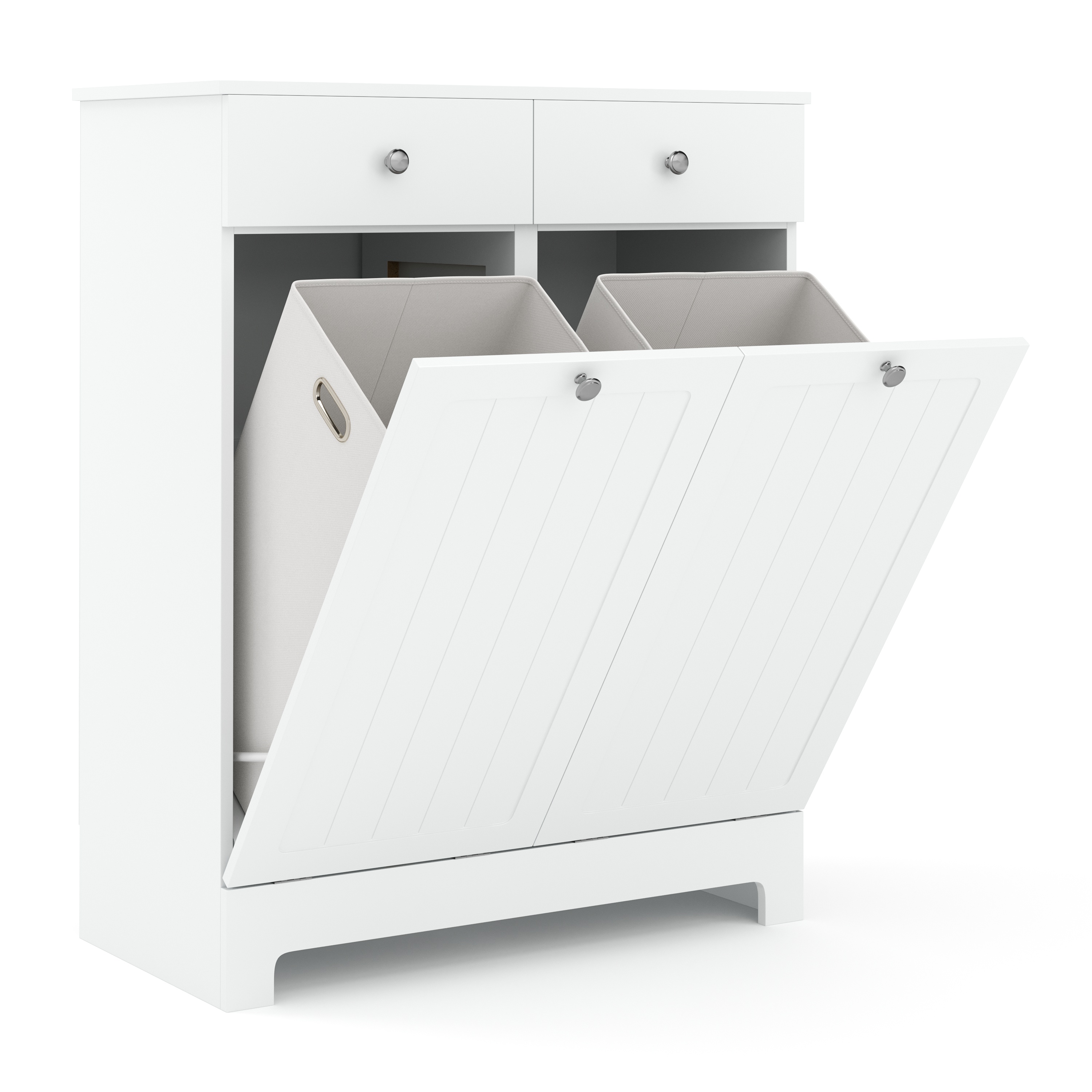 Wäscheschrank mit 2 Fächer FONTANA 78 x 38 x 89 cm weiss