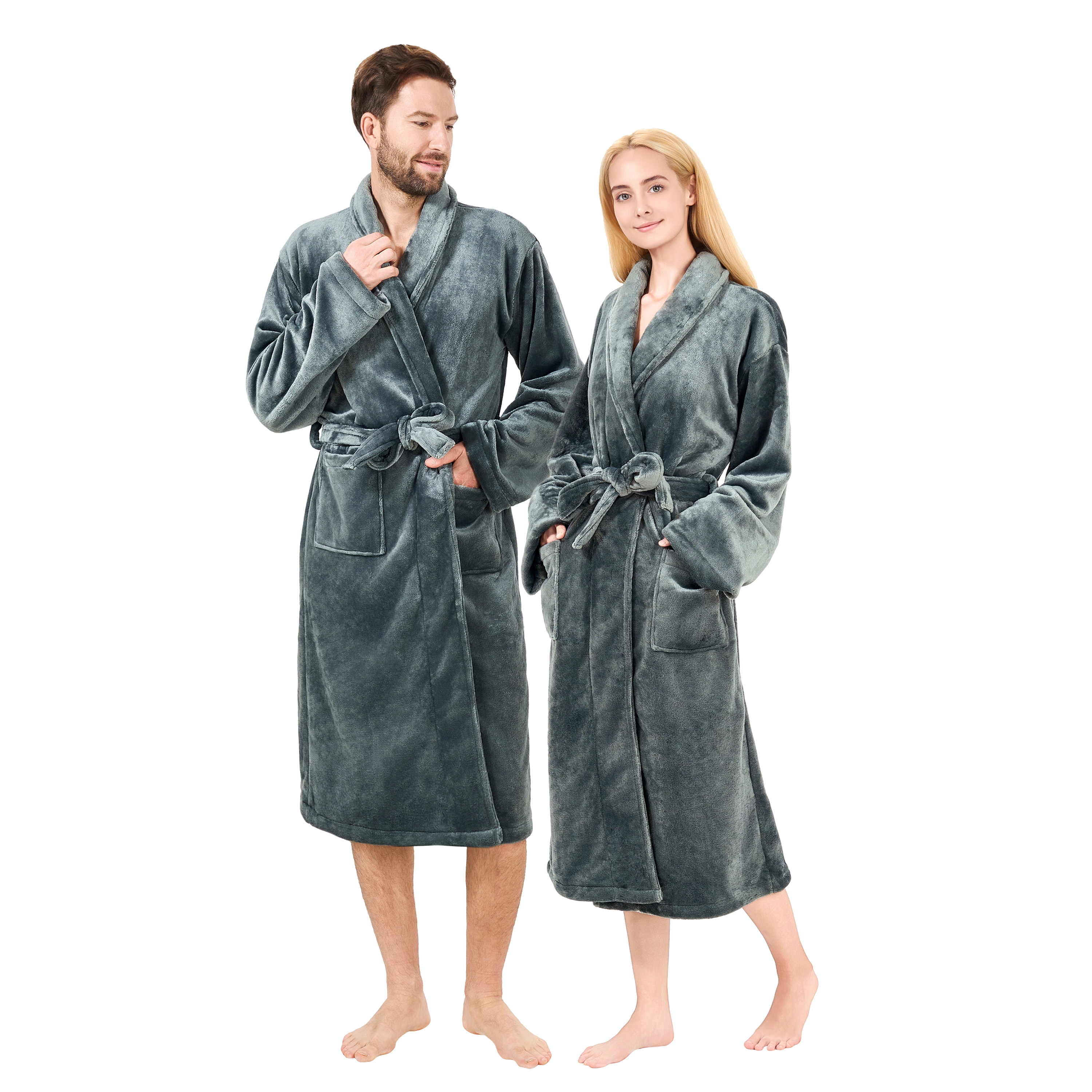 Bademantel unisex Grösse M anthrazit