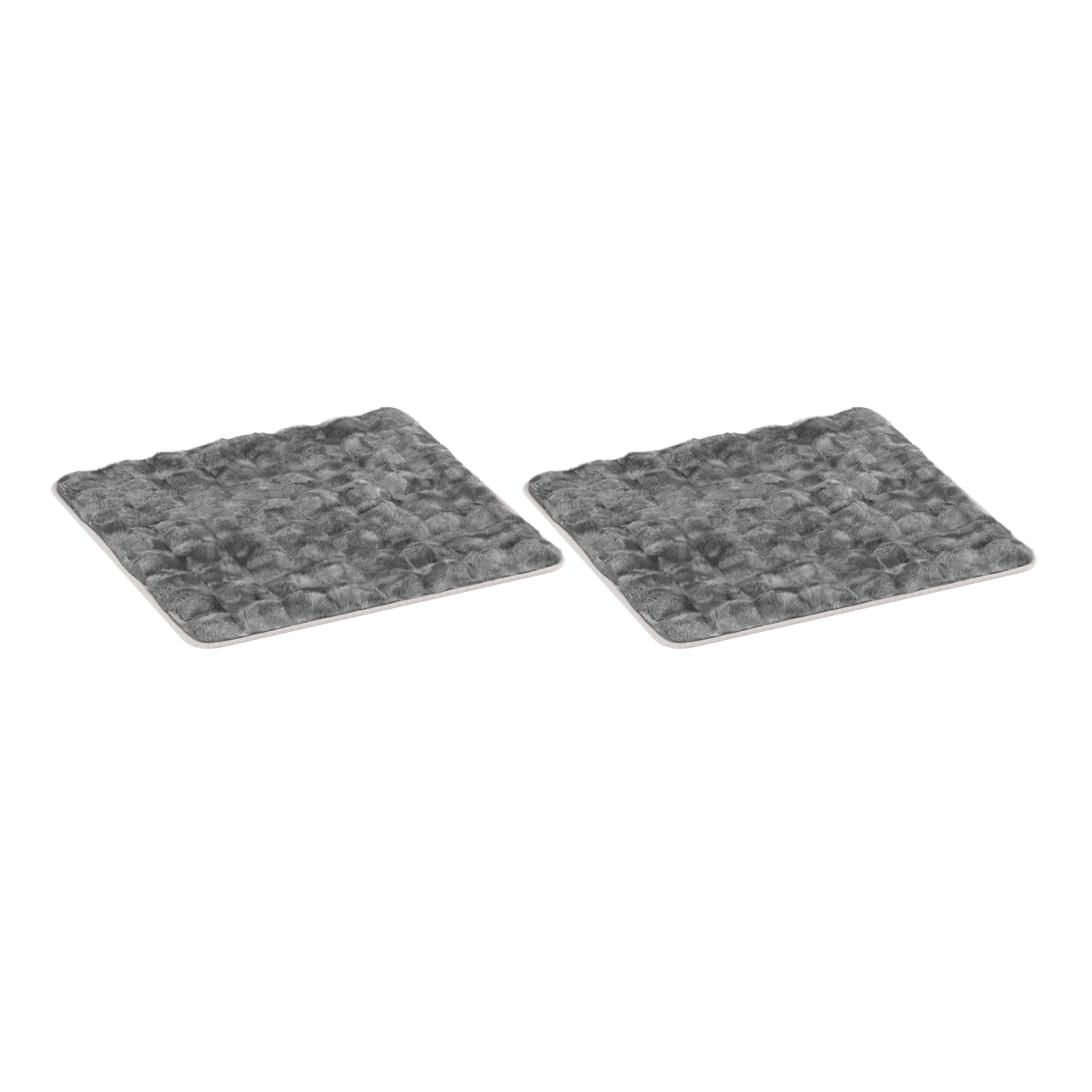 Armlehnenschoner Kunstfell 70 x 70 cm 2er Set anthrazit