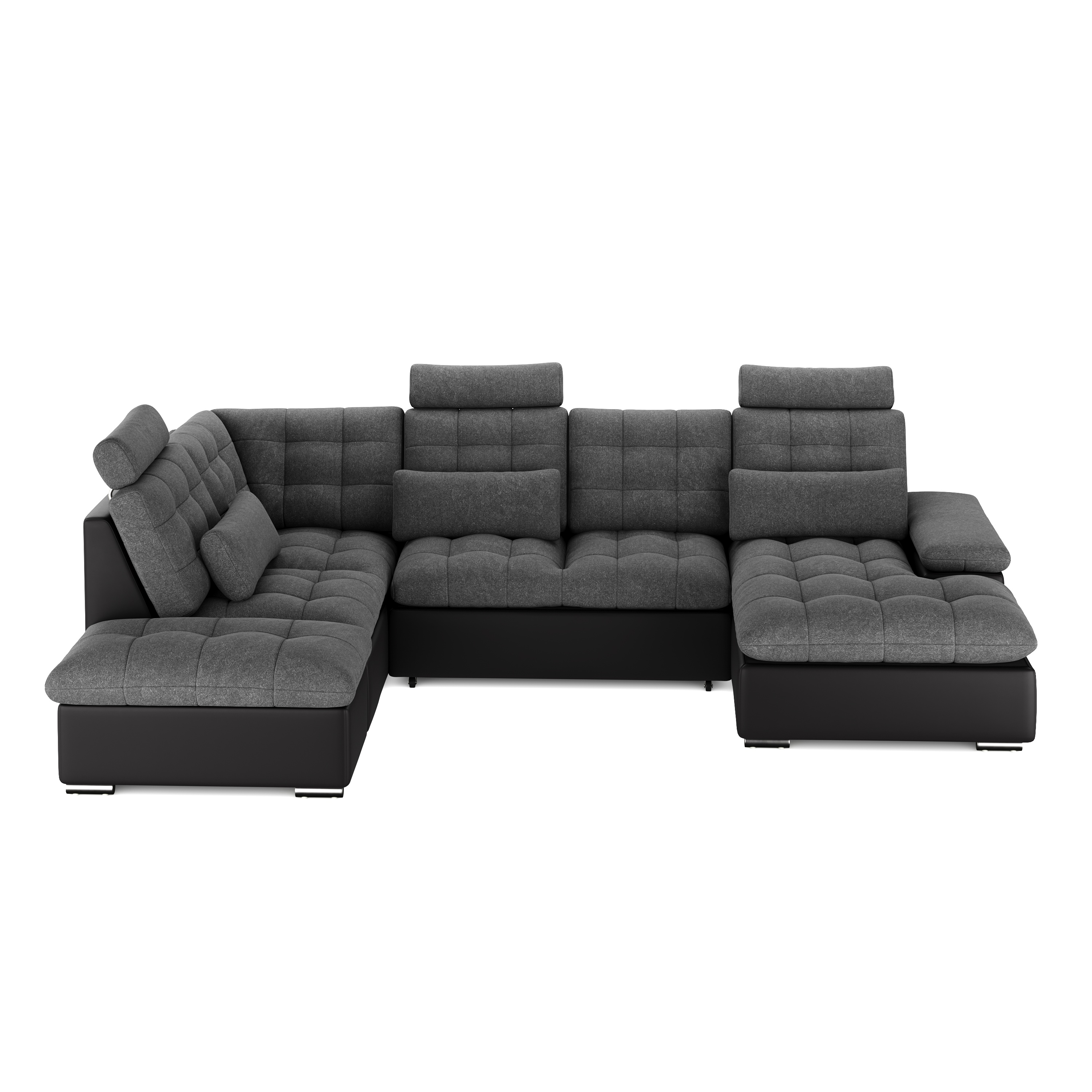 Ecksofa mit Schlaffunktion SORAYA rechts anthrazit/schwarz
