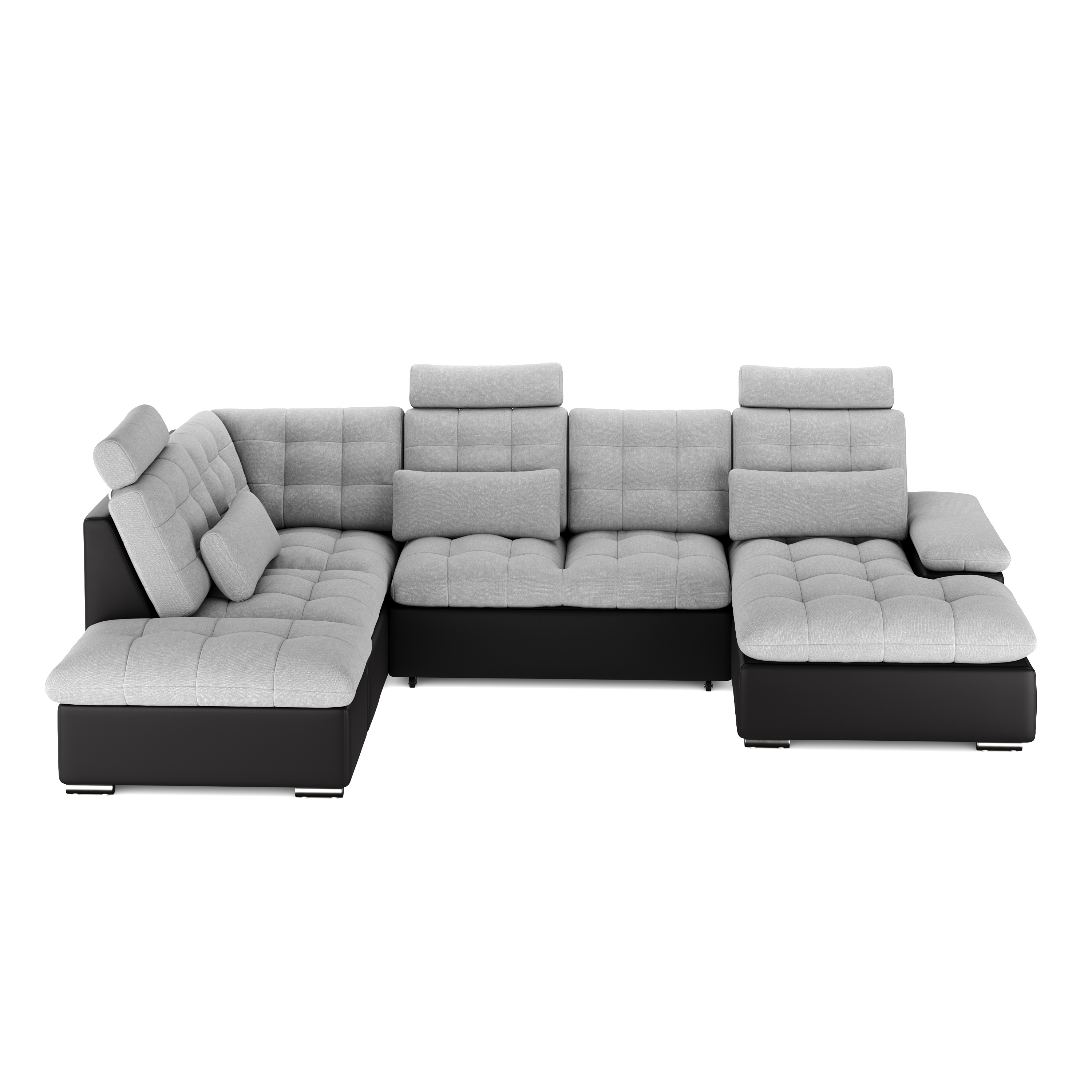 Ecksofa mit Schlaffunktion SORAYA rechts grau/schwarz