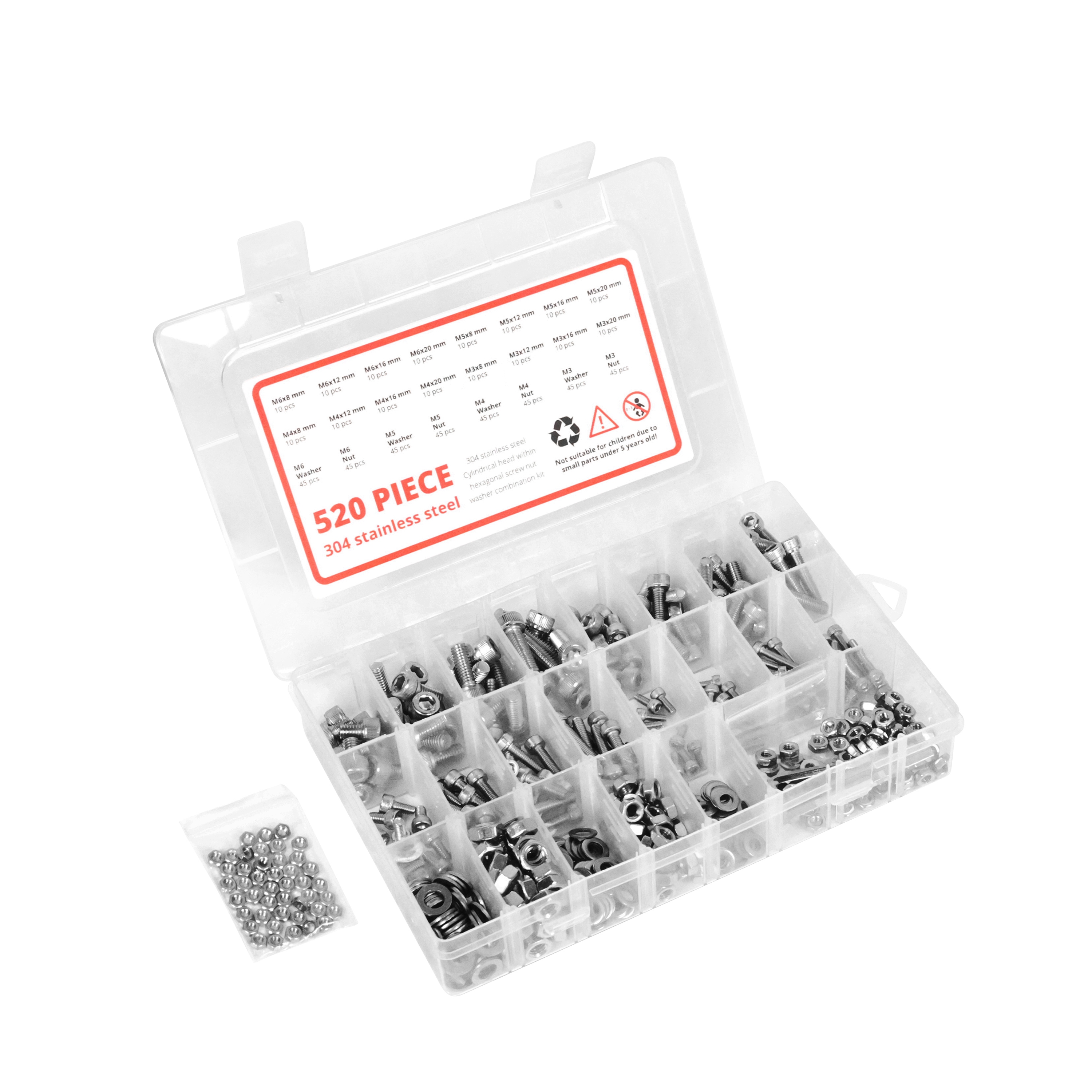 Gewindeschrauben Linsenkopf Set 520-teilig