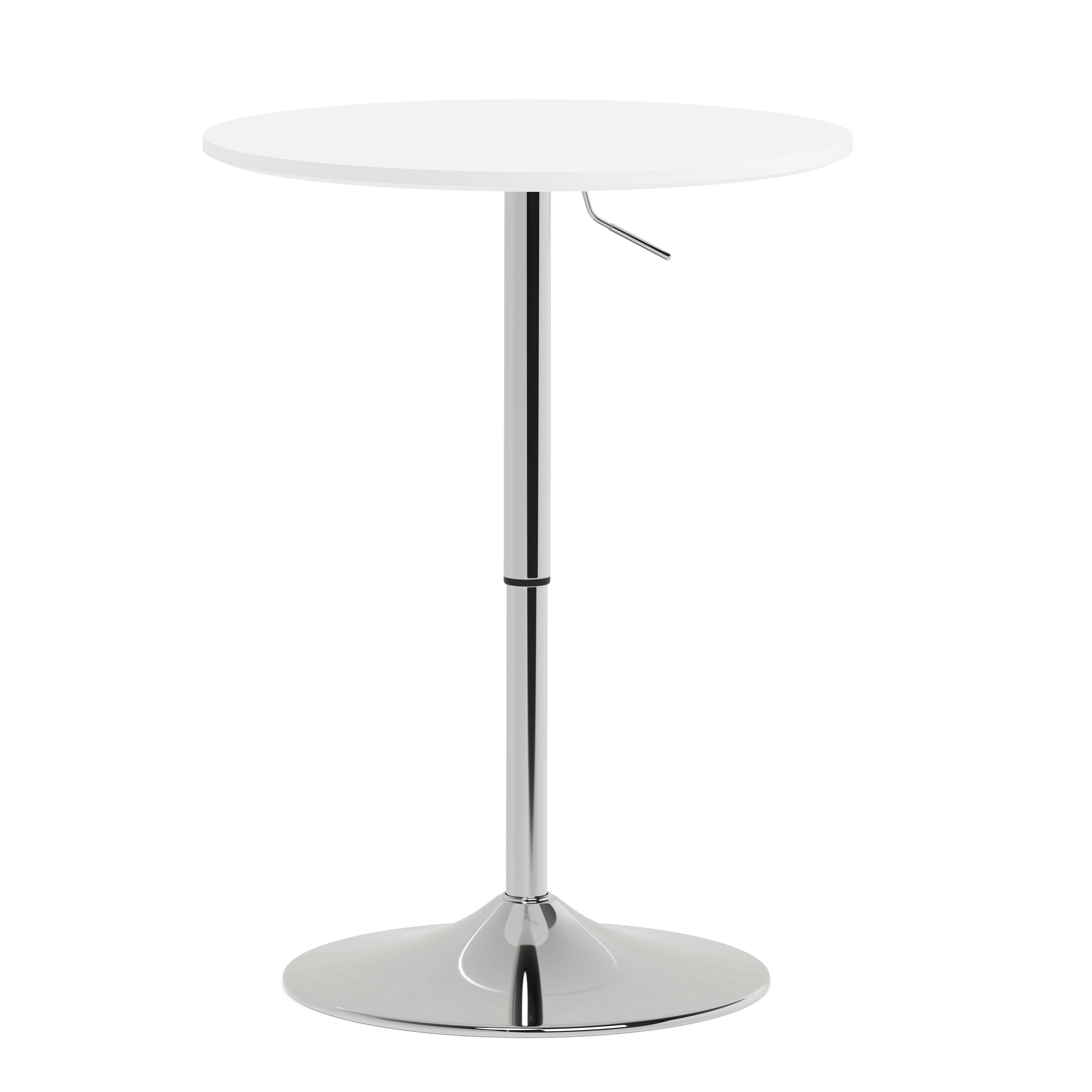 Bistrotisch Stehtisch ENZO rund 60 x 56 - 78 cm weiss/silber