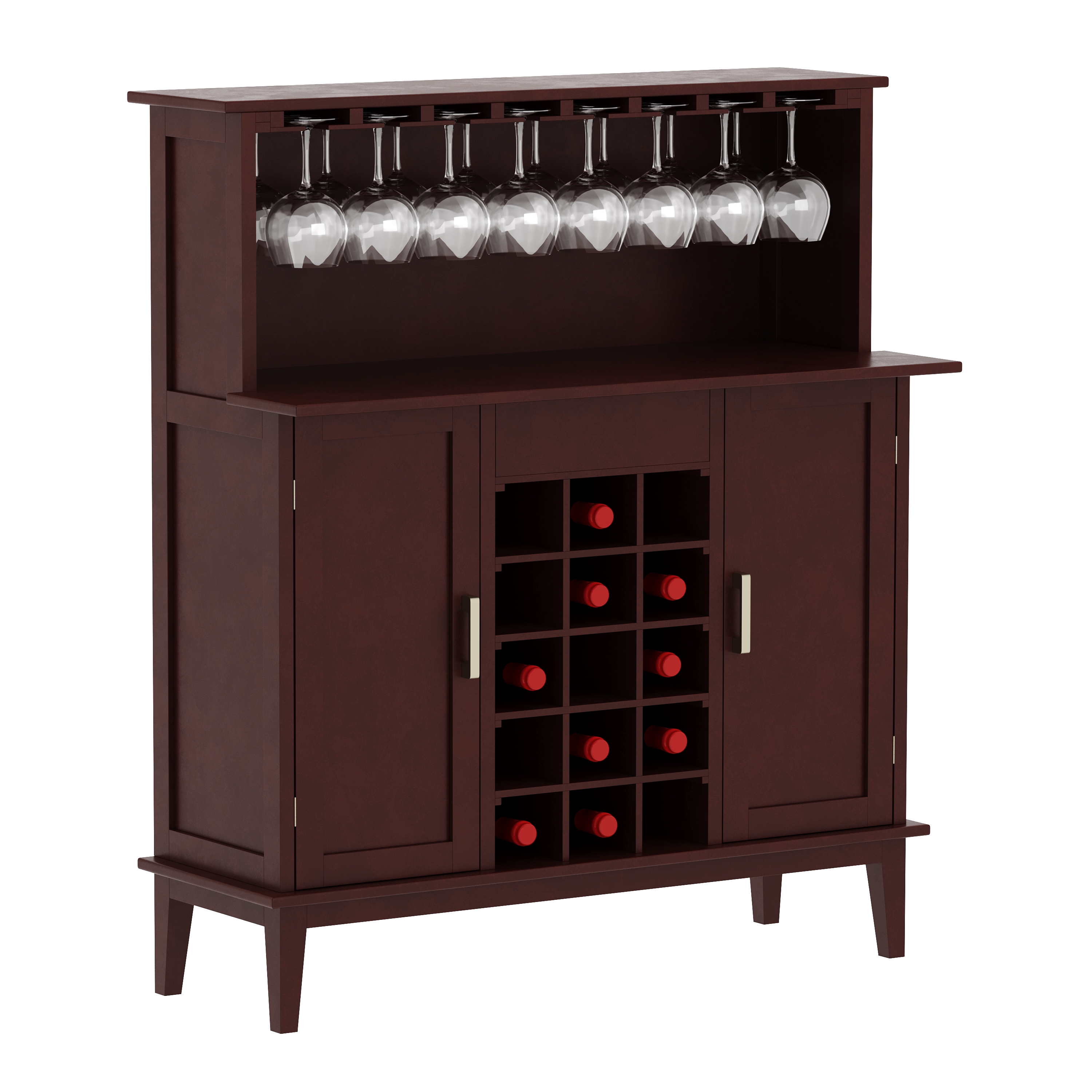 Weinregal Sideboard Holz für 15 Flaschen braun