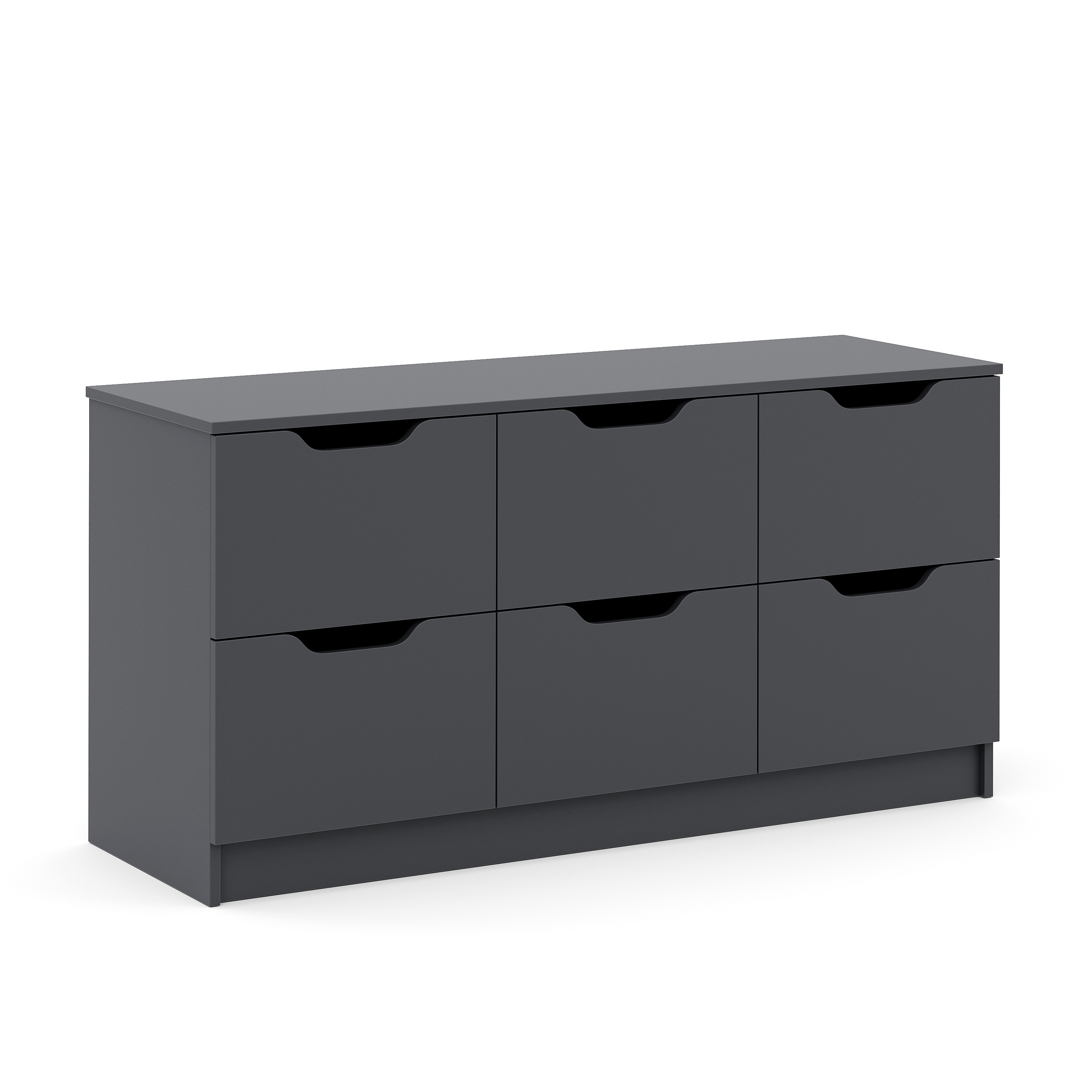 Kommode SENA 6 Schubladen 122 x 61 cm anthrazit