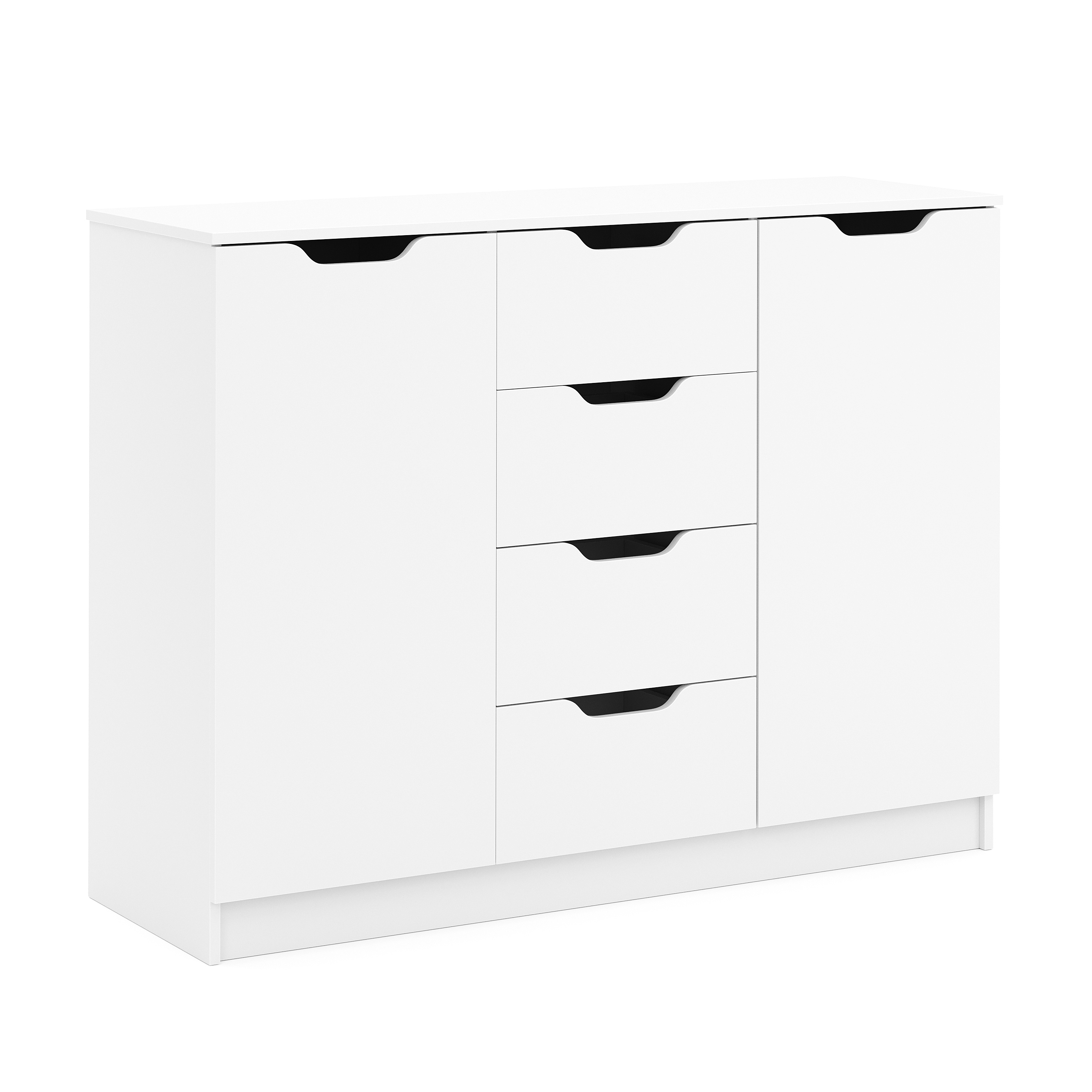 Kommode SENA 4 Schubladen 2 Türen 122 x 92 cm weiss