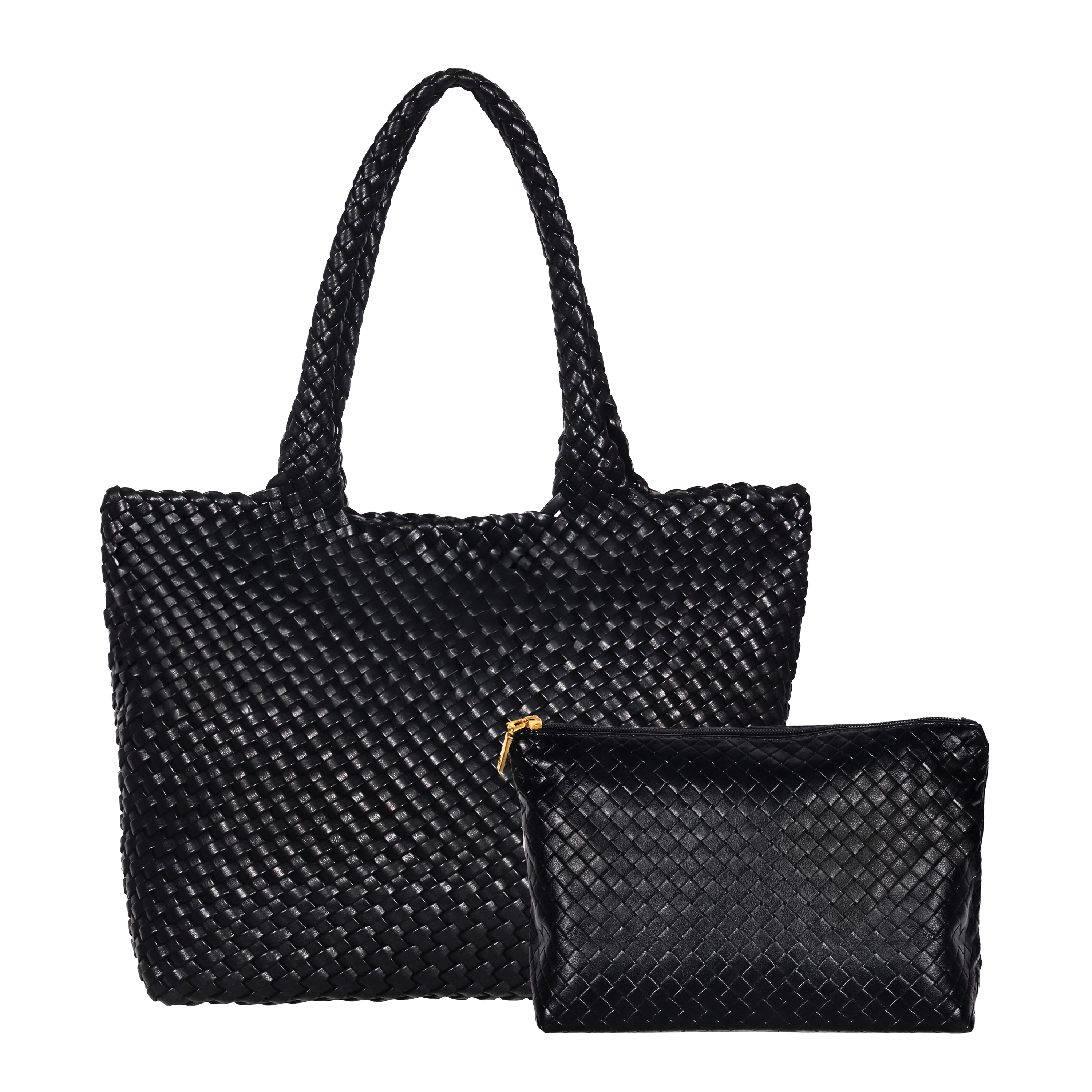 Ledertasche geflochten ELSIE schwarz