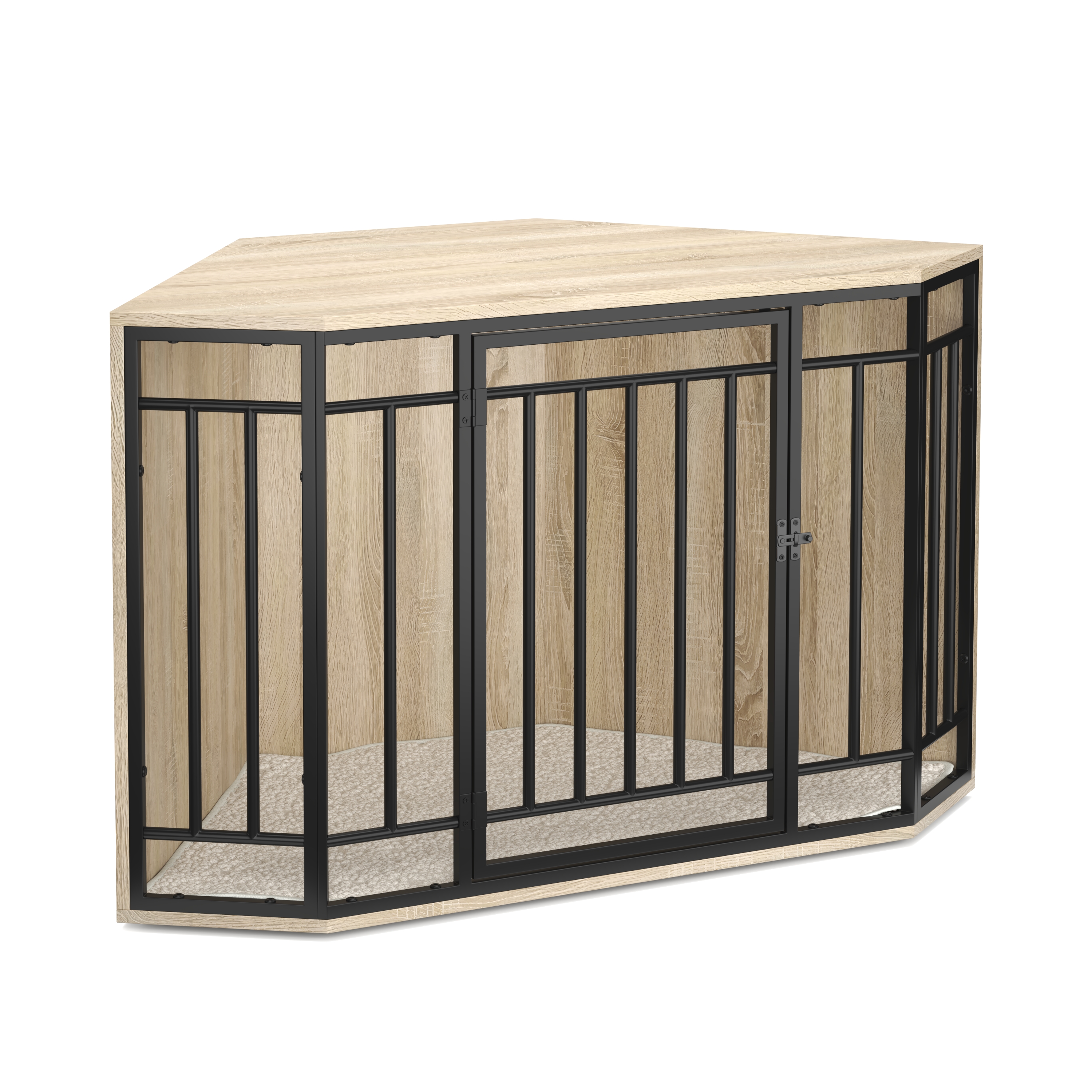 Hundebox 111 x 60 x 67 cm braun/schwarz