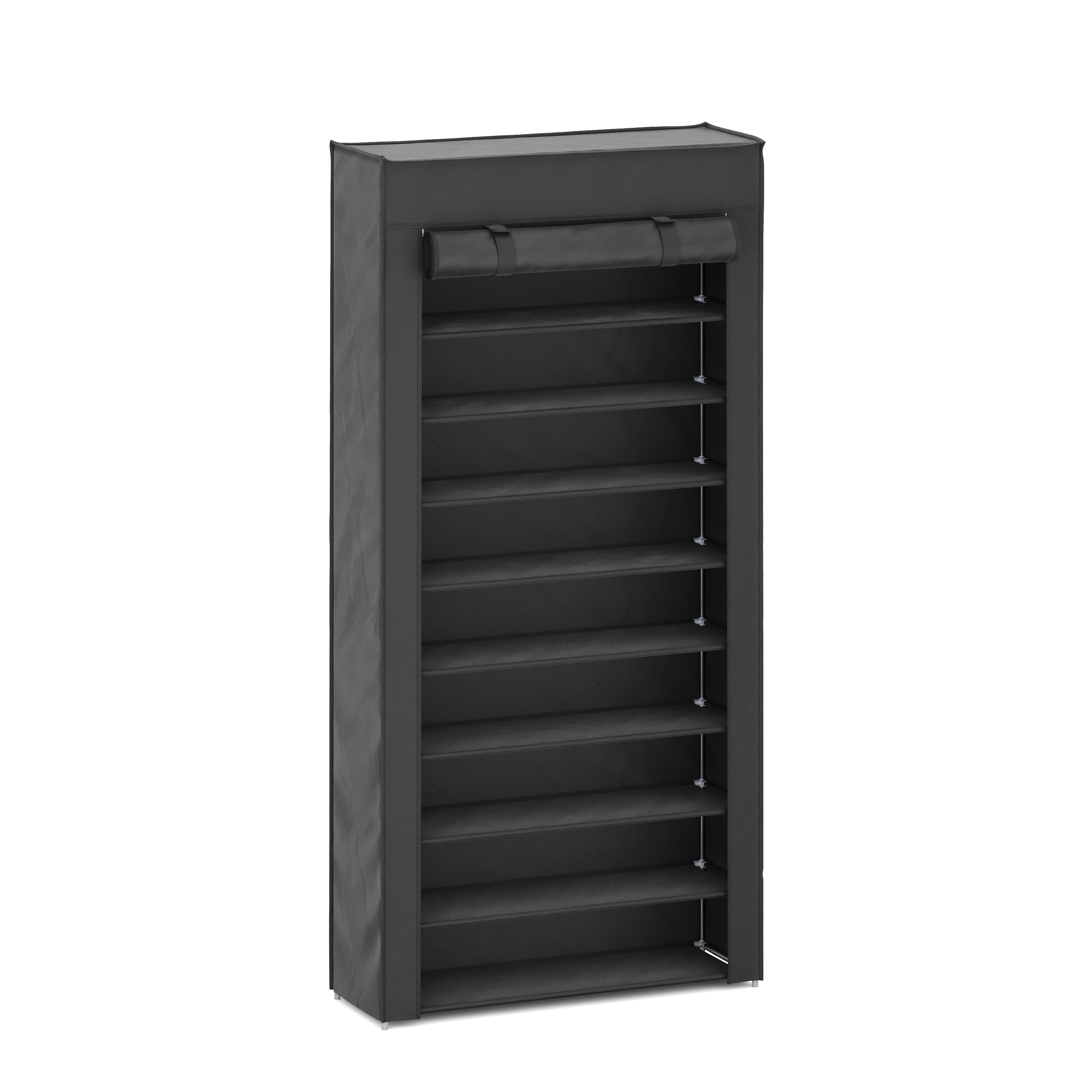 Schuhschrank faltbar 86 x 29 x 175 cm schwarz