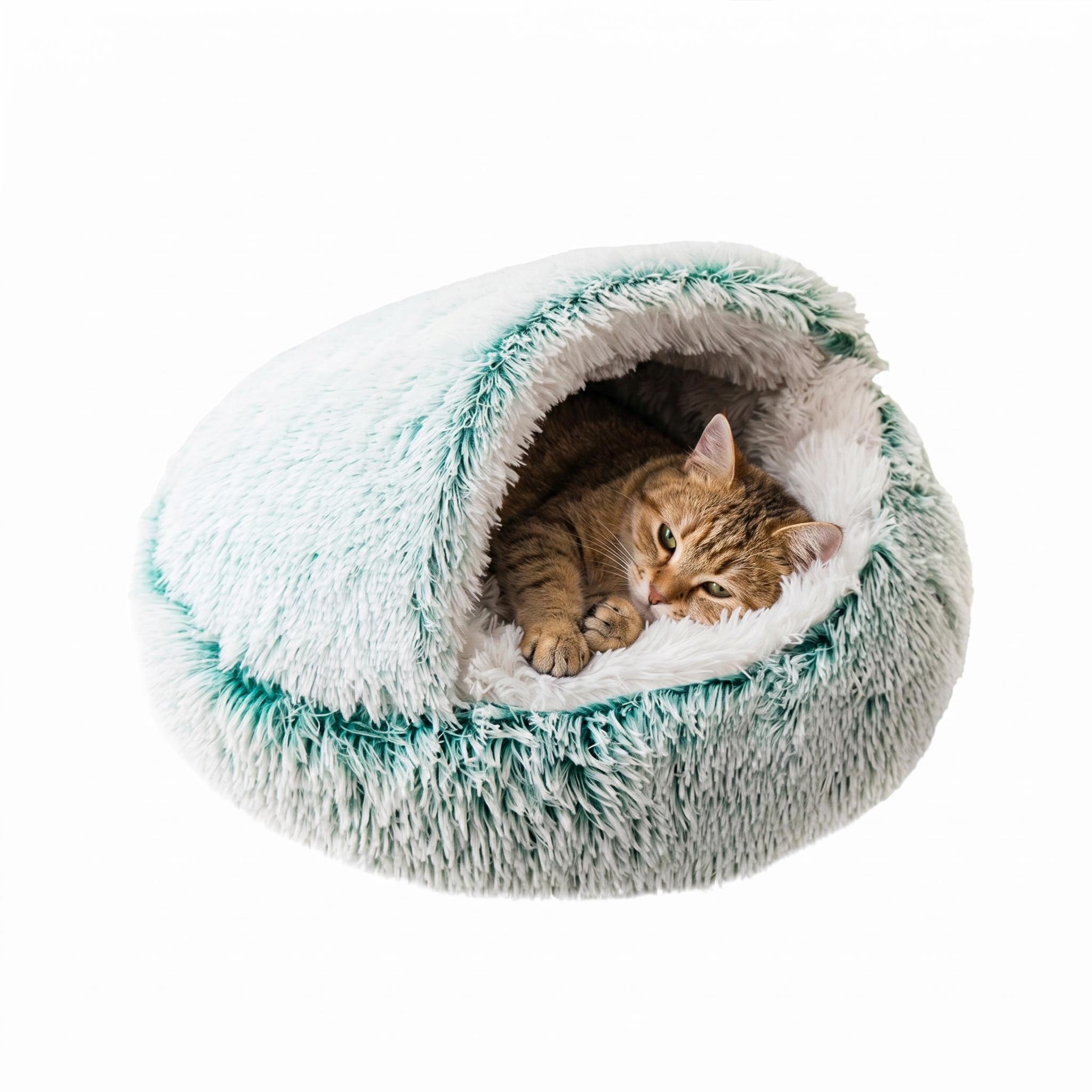 Katzenbett Kuschelsack 50 x 35 cm mint/beige