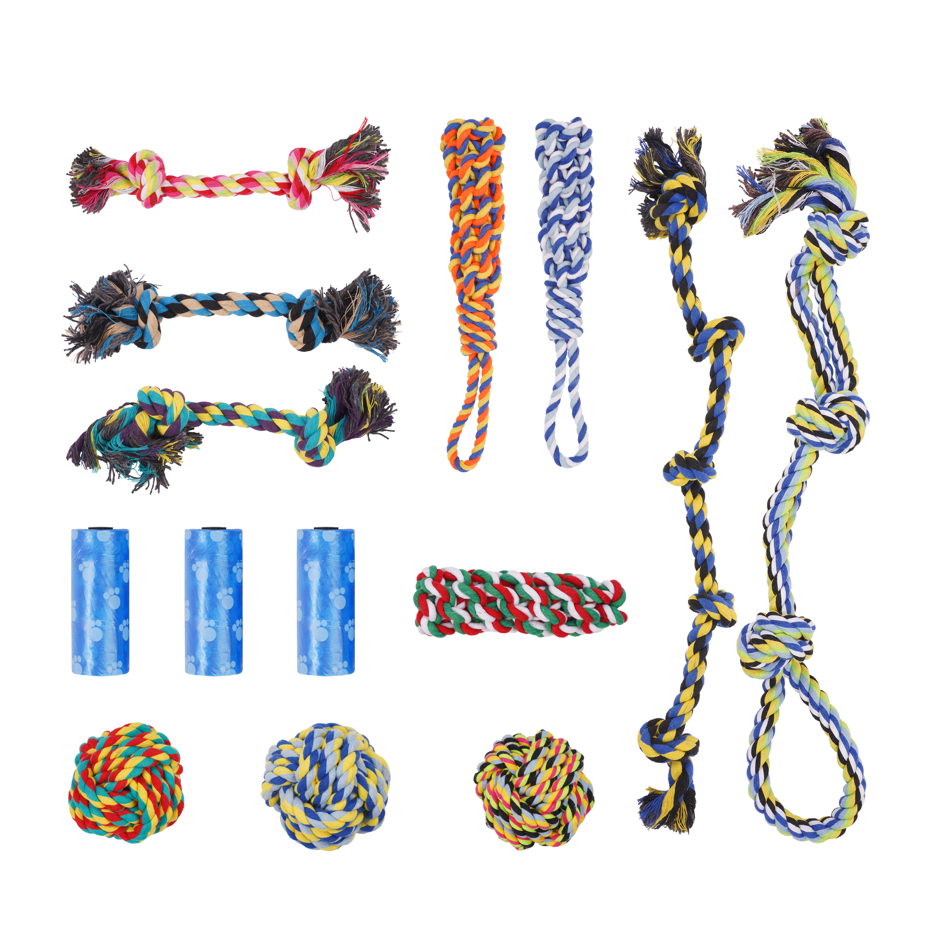 Hundespielzeug Tau Set 14-teilig bunt