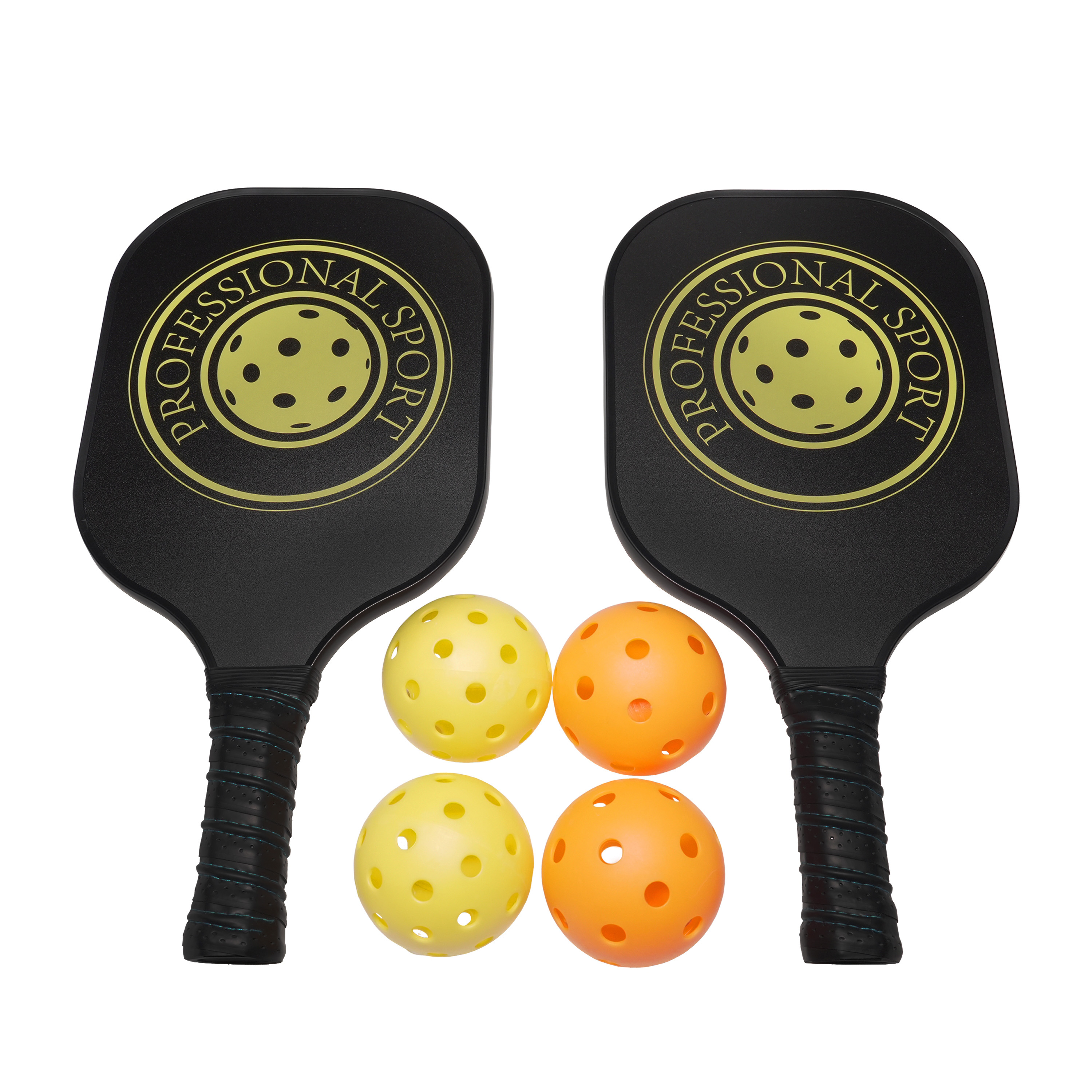 Pickleball Spielset 7-teilig schwarz/gelb