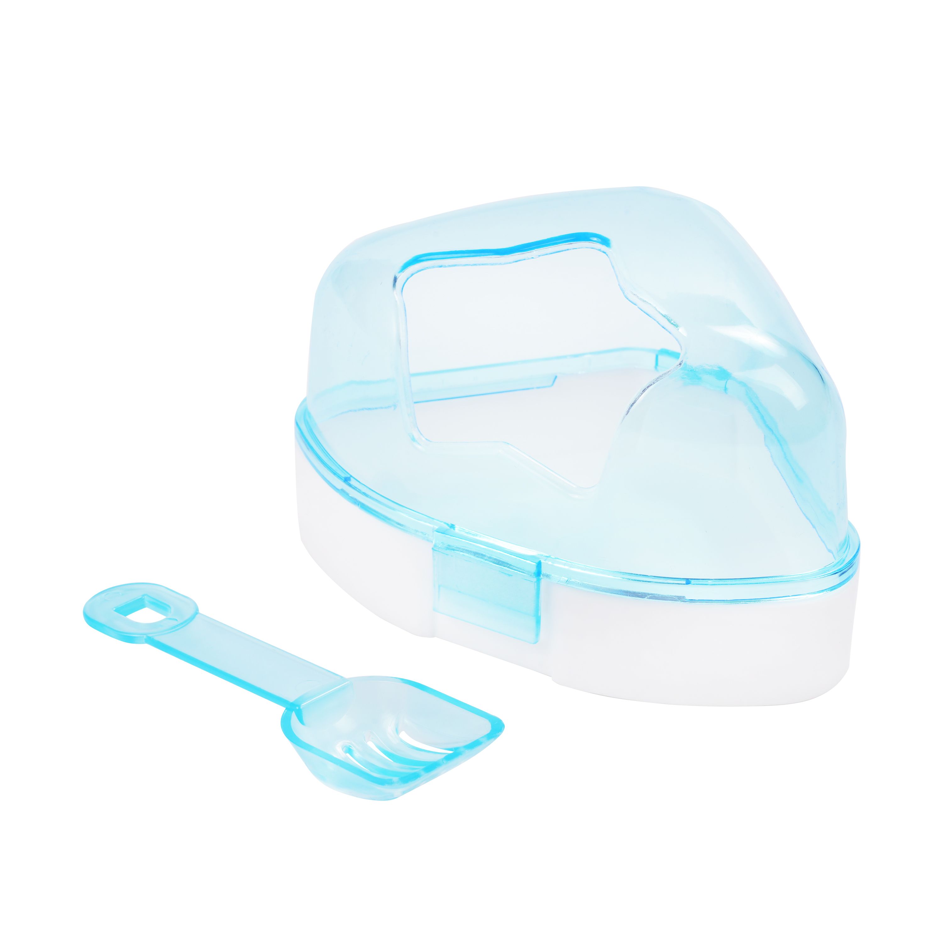 Hamster Toilette 10 x 10 x 9 cm blau/weiss