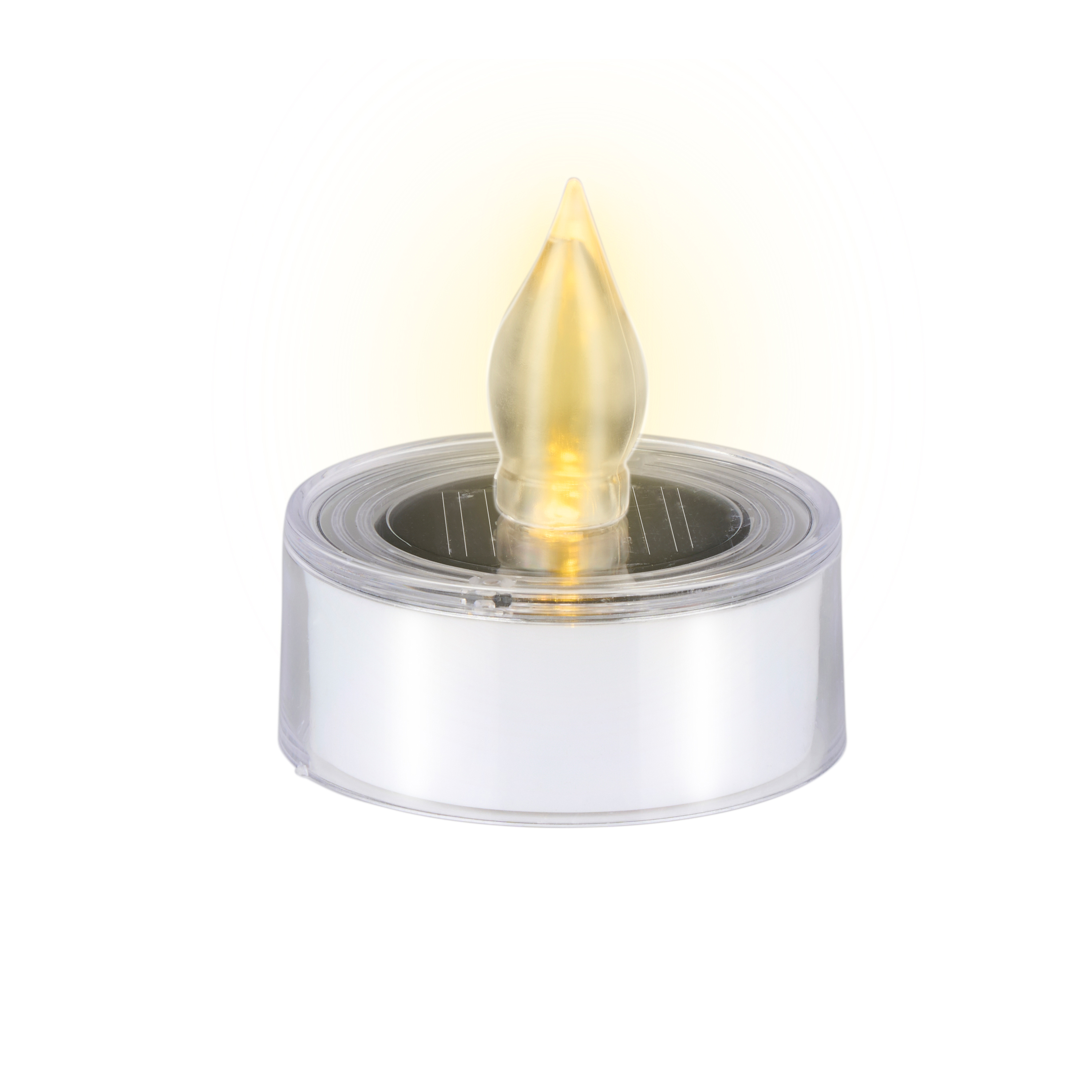 Teelicht solar 6 x 5 cm 2er Set silber