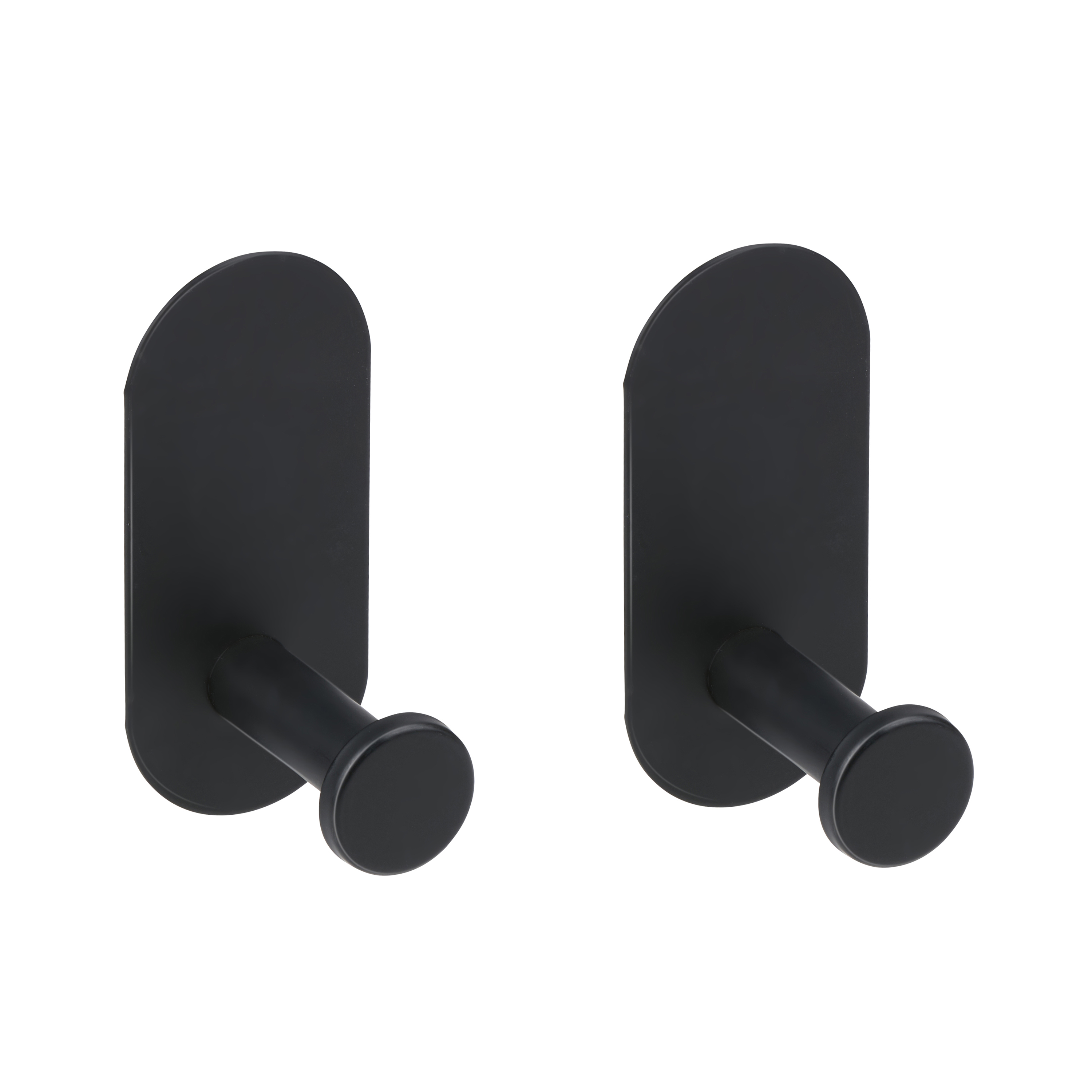 Wandhaken 5 x 6 cm 2er Set schwarz