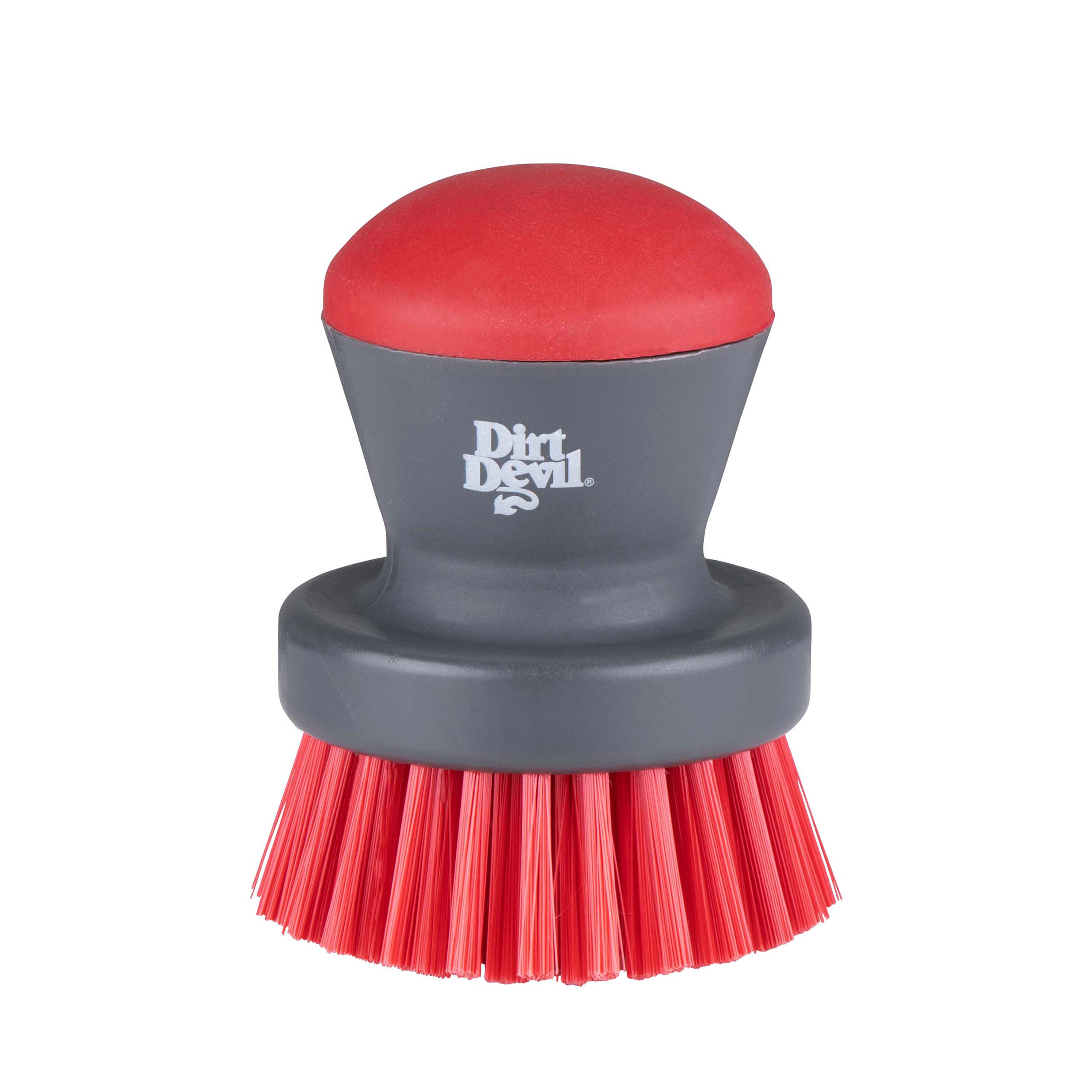 Reinigungsbürste Scheuerbürste rund 7 cm grau/rot
