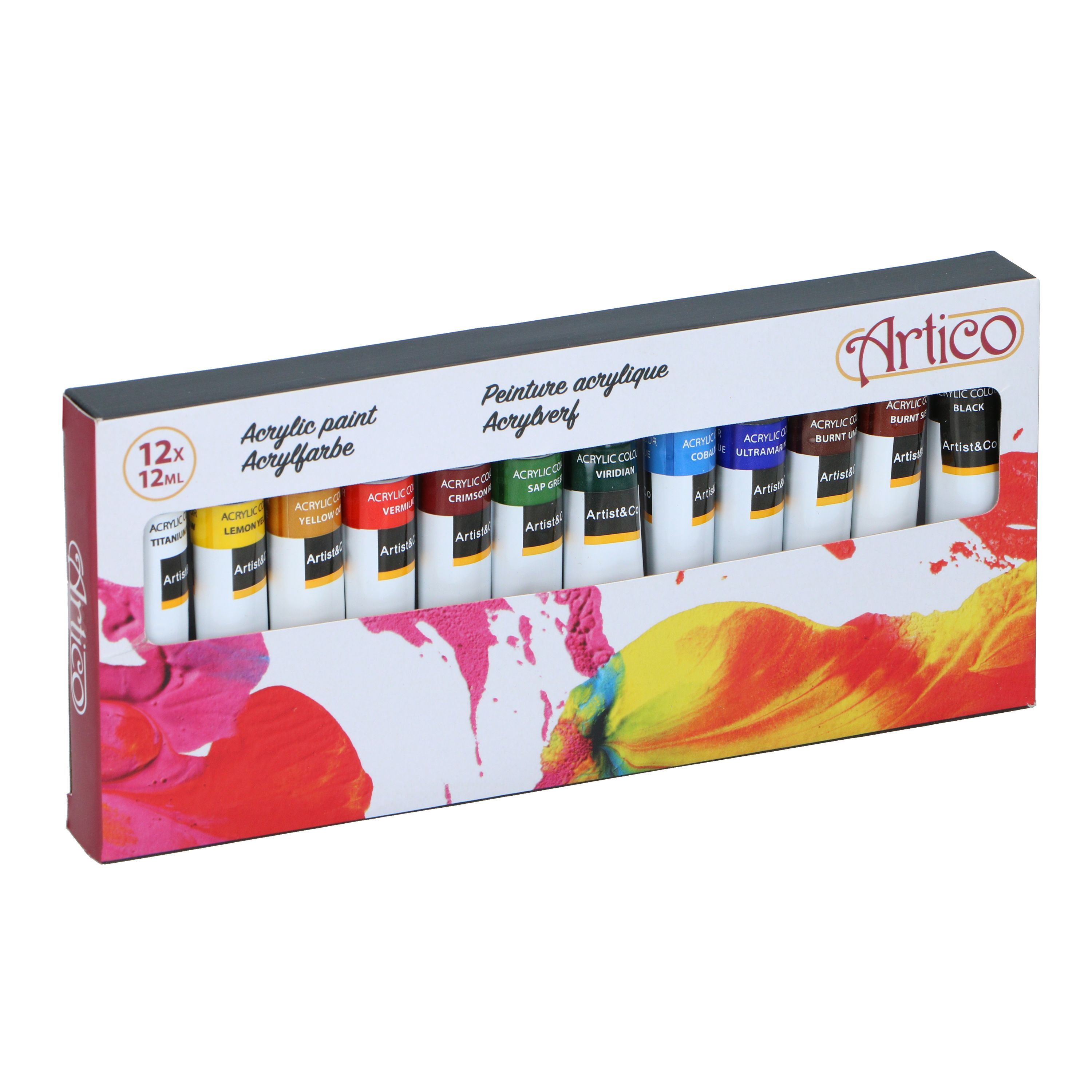 Acrylfarbe Set 12 ml 12-teilig farbig