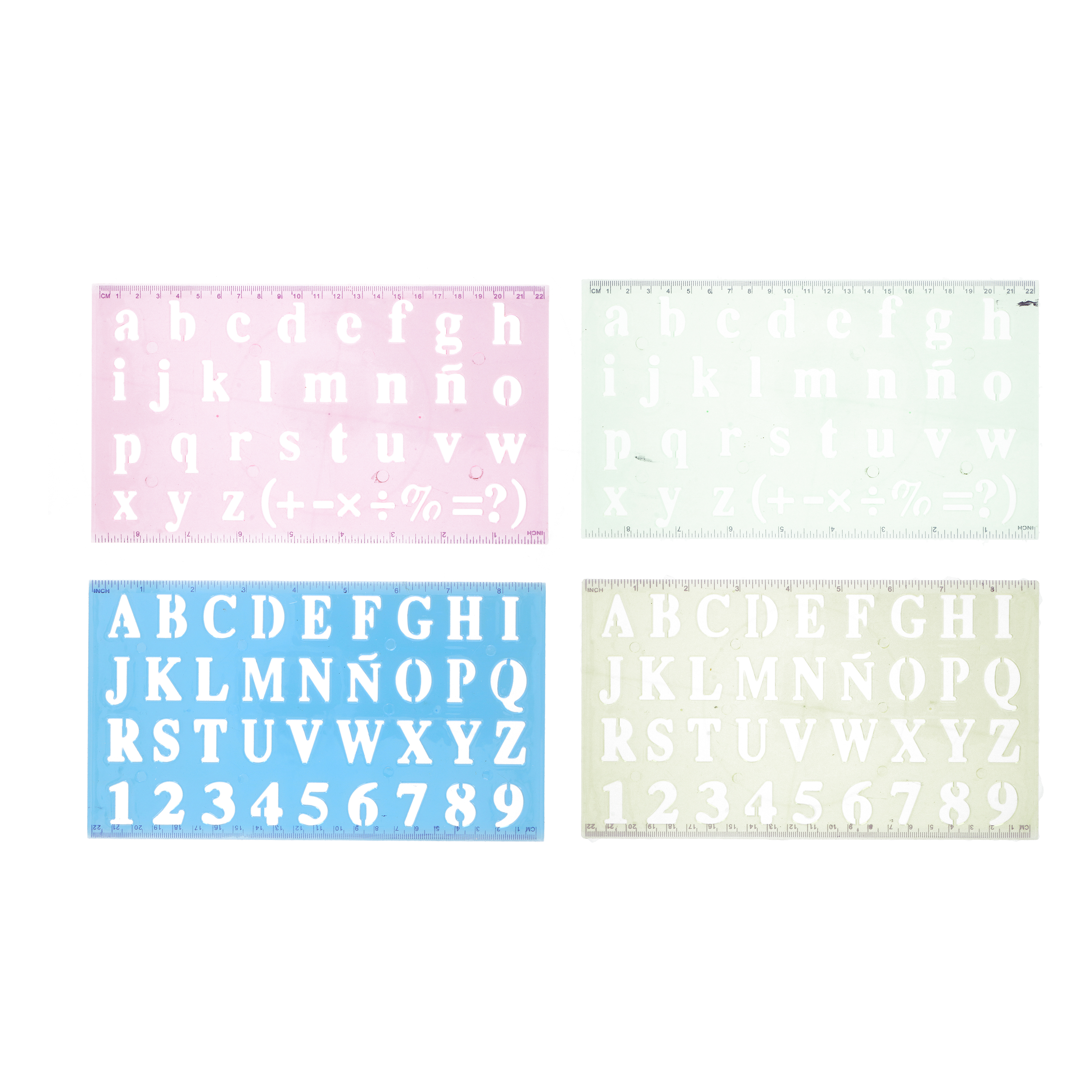 Buchstabenschablonen Kunststoff 23 x 33 cm 2er Set