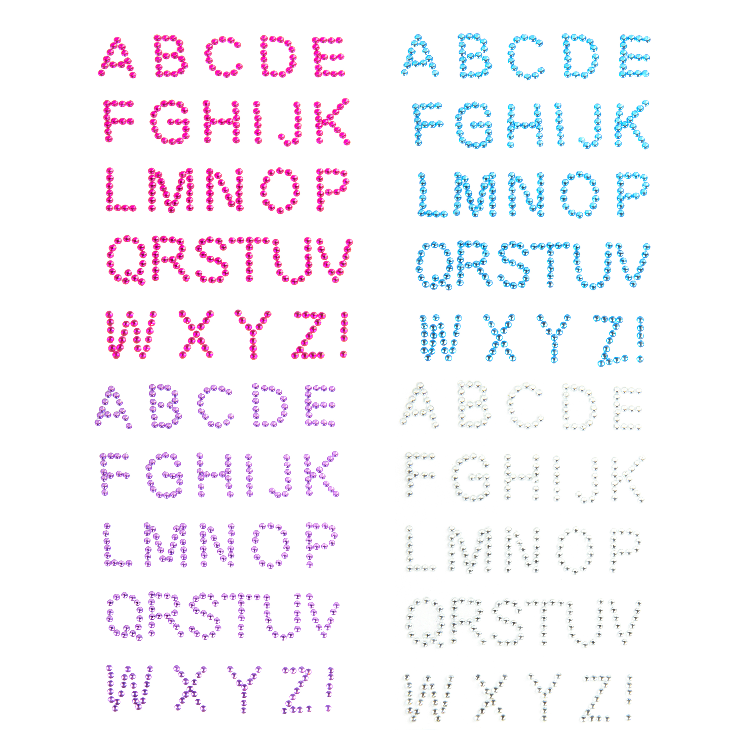 Sticker Aufkleber Strass-Buchstaben Set 27-teilig