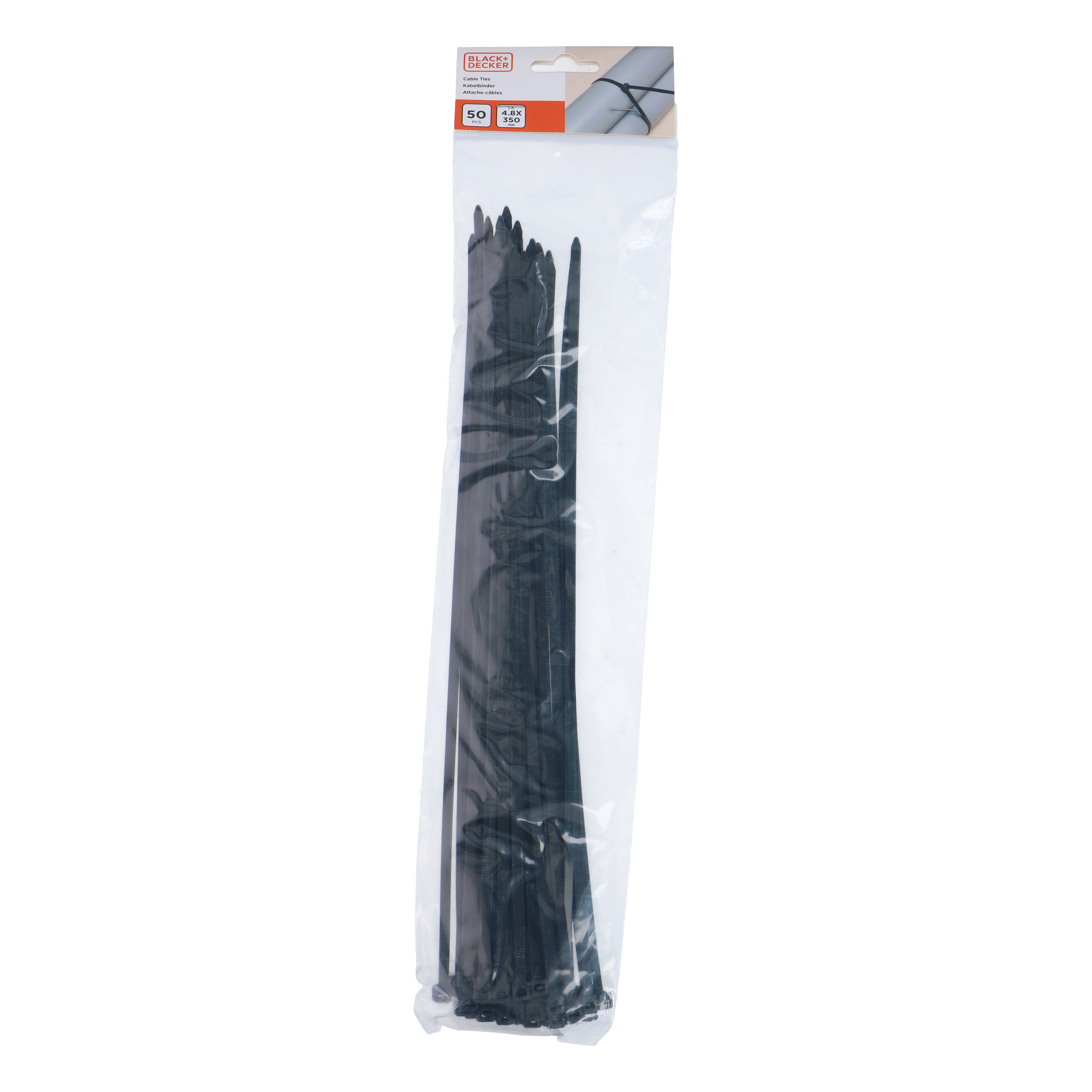 Kabelbinder Set 35 cm schwarz 50 Stk.