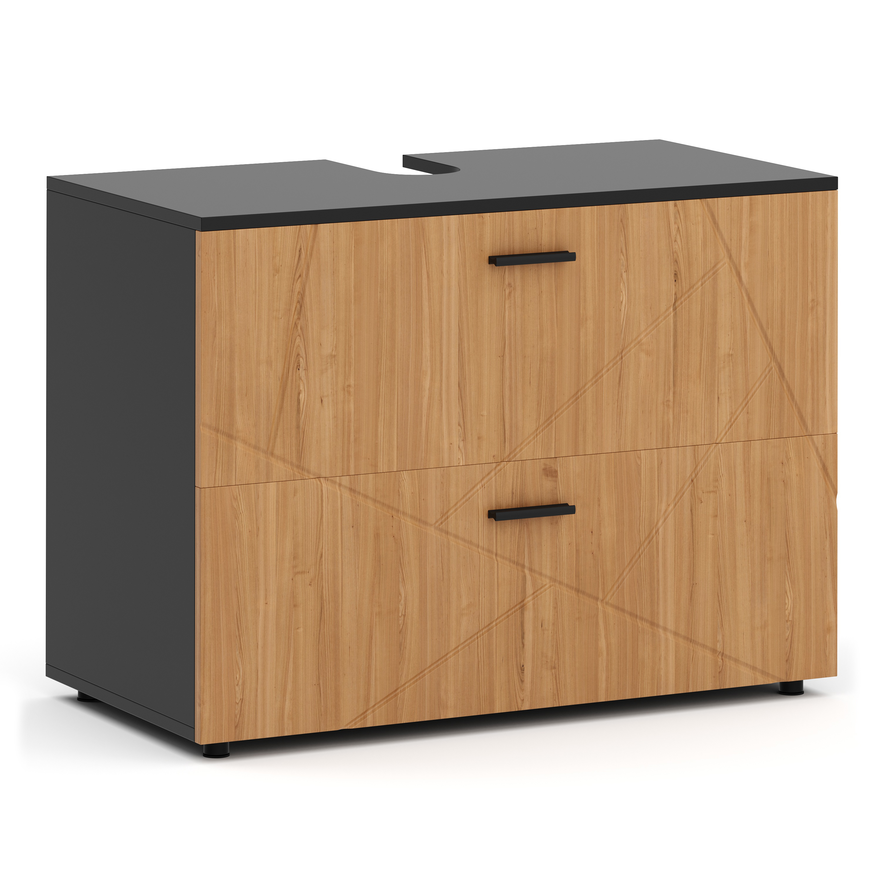 Waschbeckenunterschrank AQUALIA 80 x 41 x 59 cm braun/schwarz