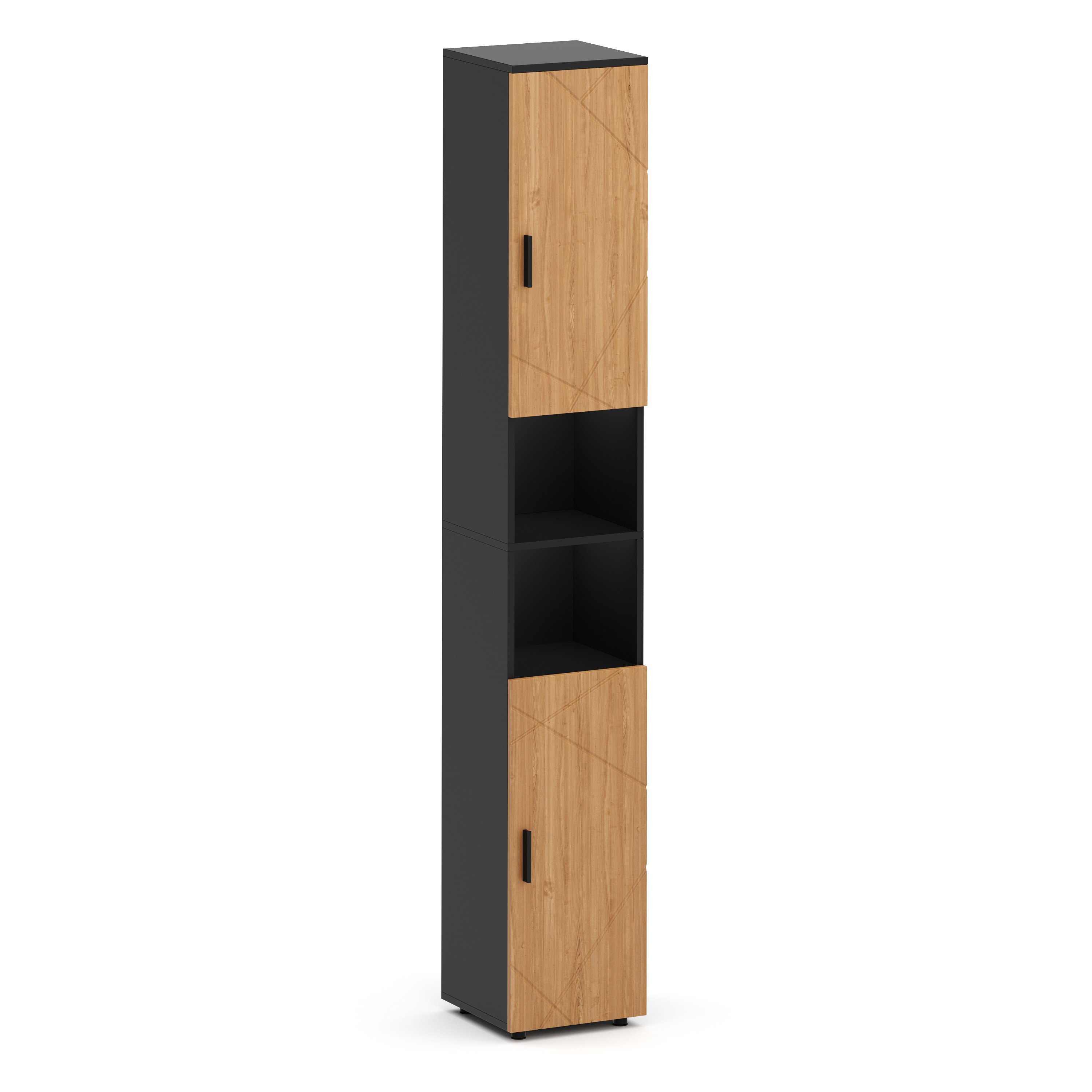 Badezimmerschrank AQUALIA 30 x 30 x 190 cm braun/schwarz