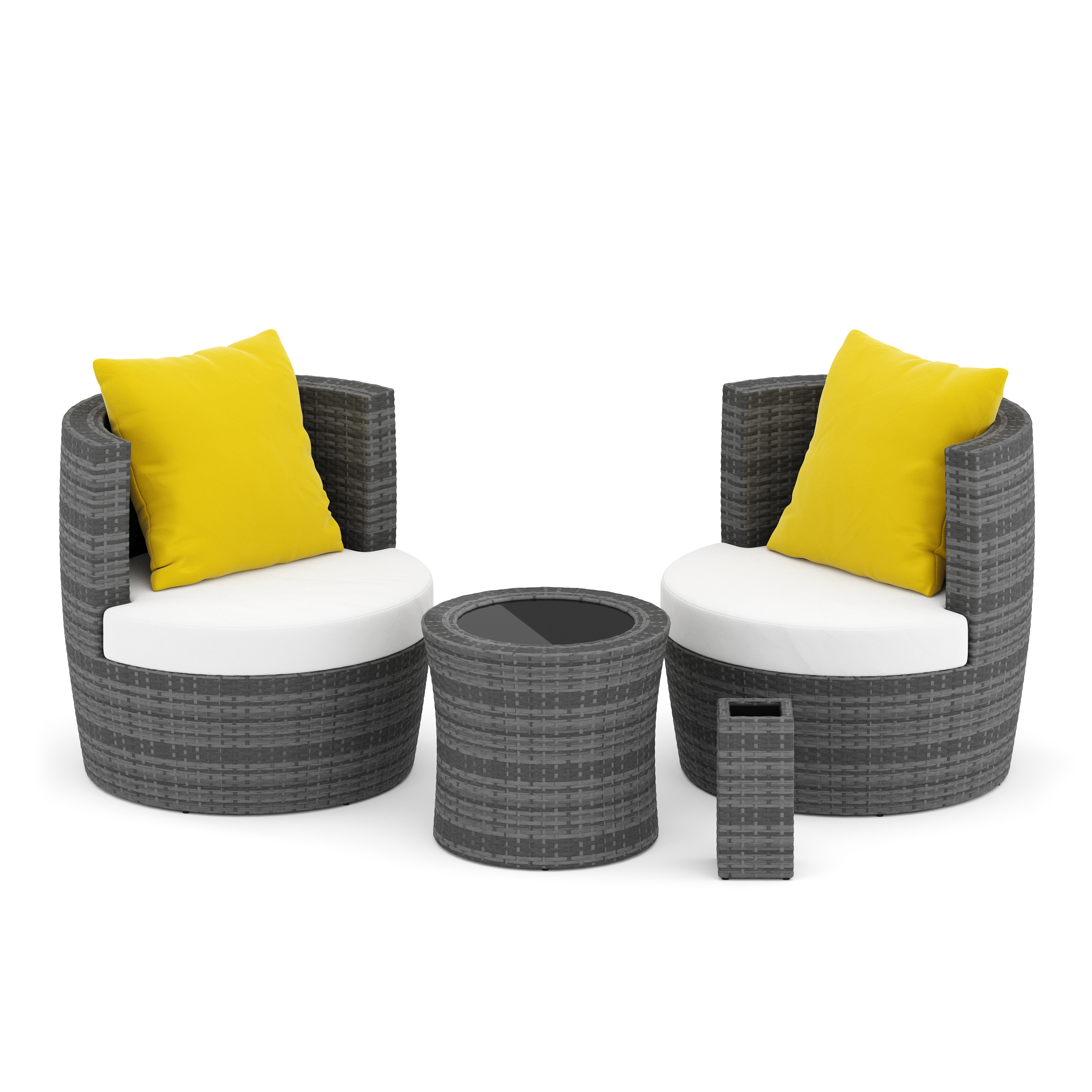 Gartenmöbel Set Rattan BROOKLYN stapelbar grau