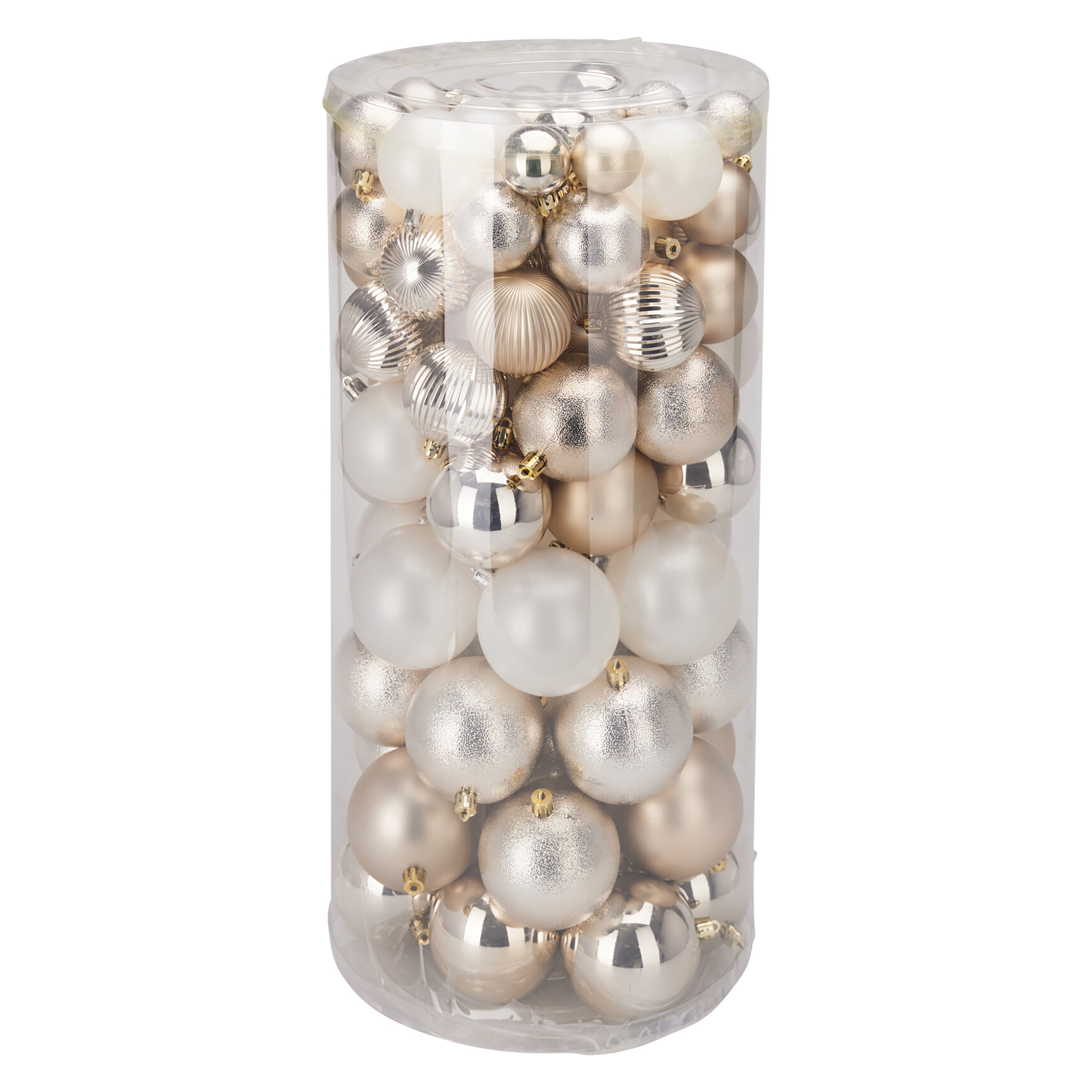Weihnachtskugel Set 100-teilig gold/weiss