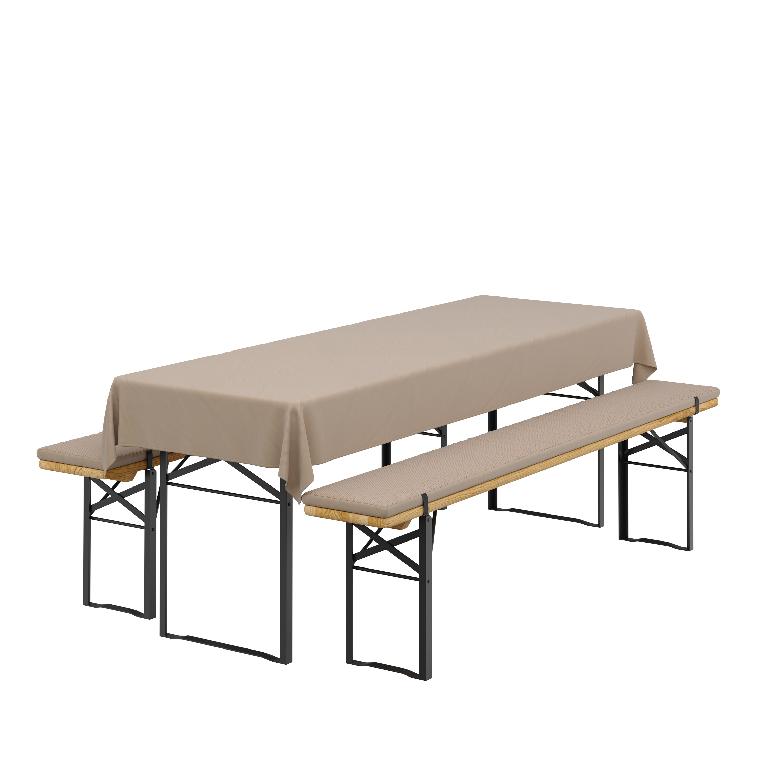 Tischdecke und Sitzbankbezug Set 240 x 90 cm 3-teilig beige