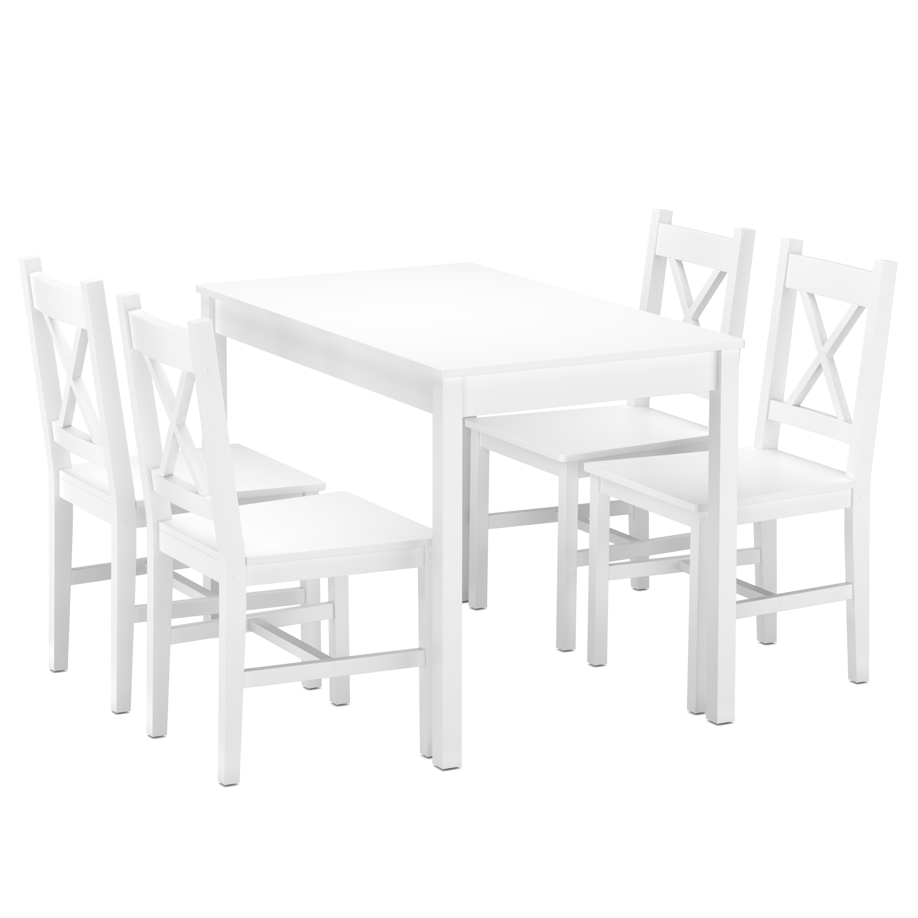 Essgruppe Holz LINDSAY 5-teilig weiss
