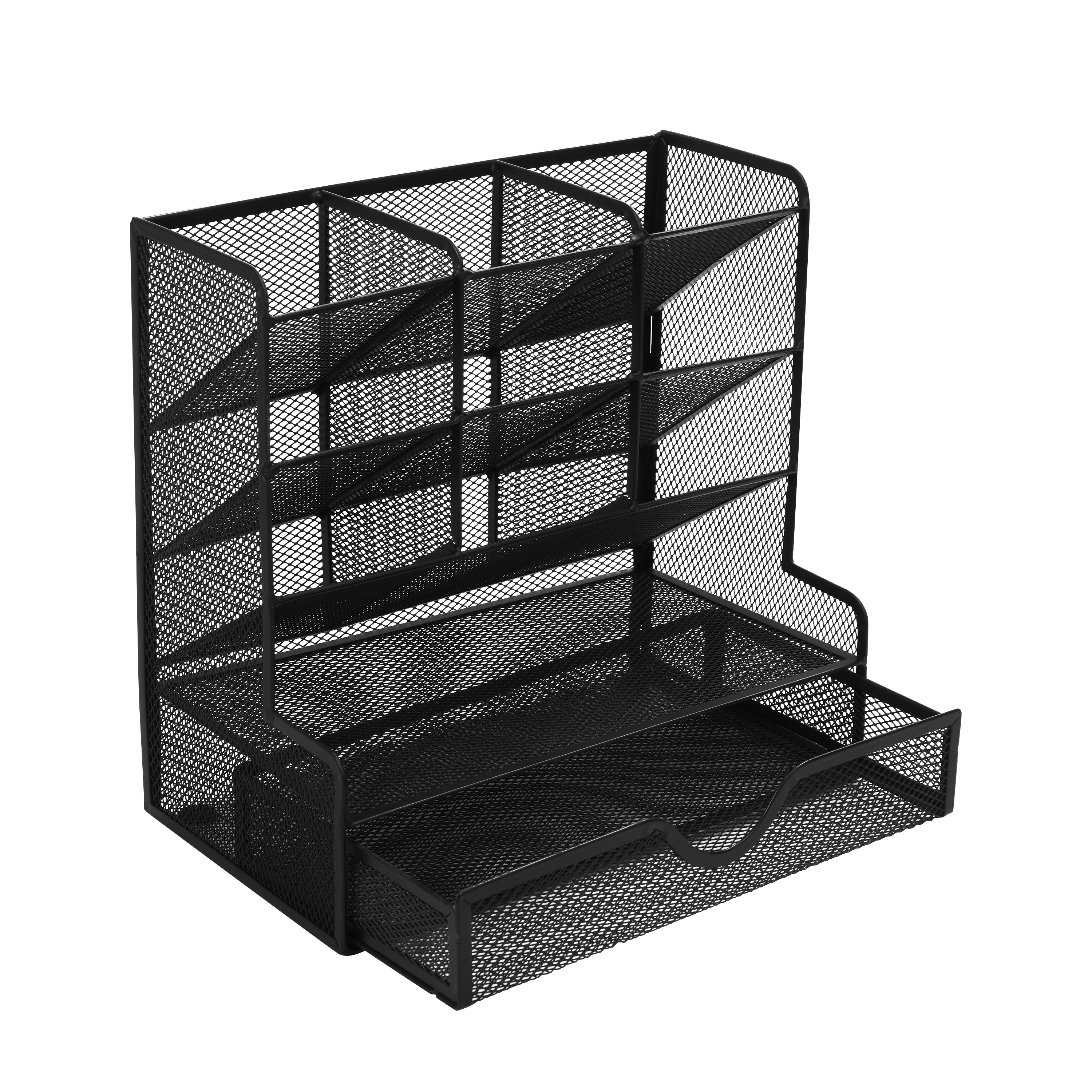 Schreibtisch Organizer Metall 10 Fächer schwarz