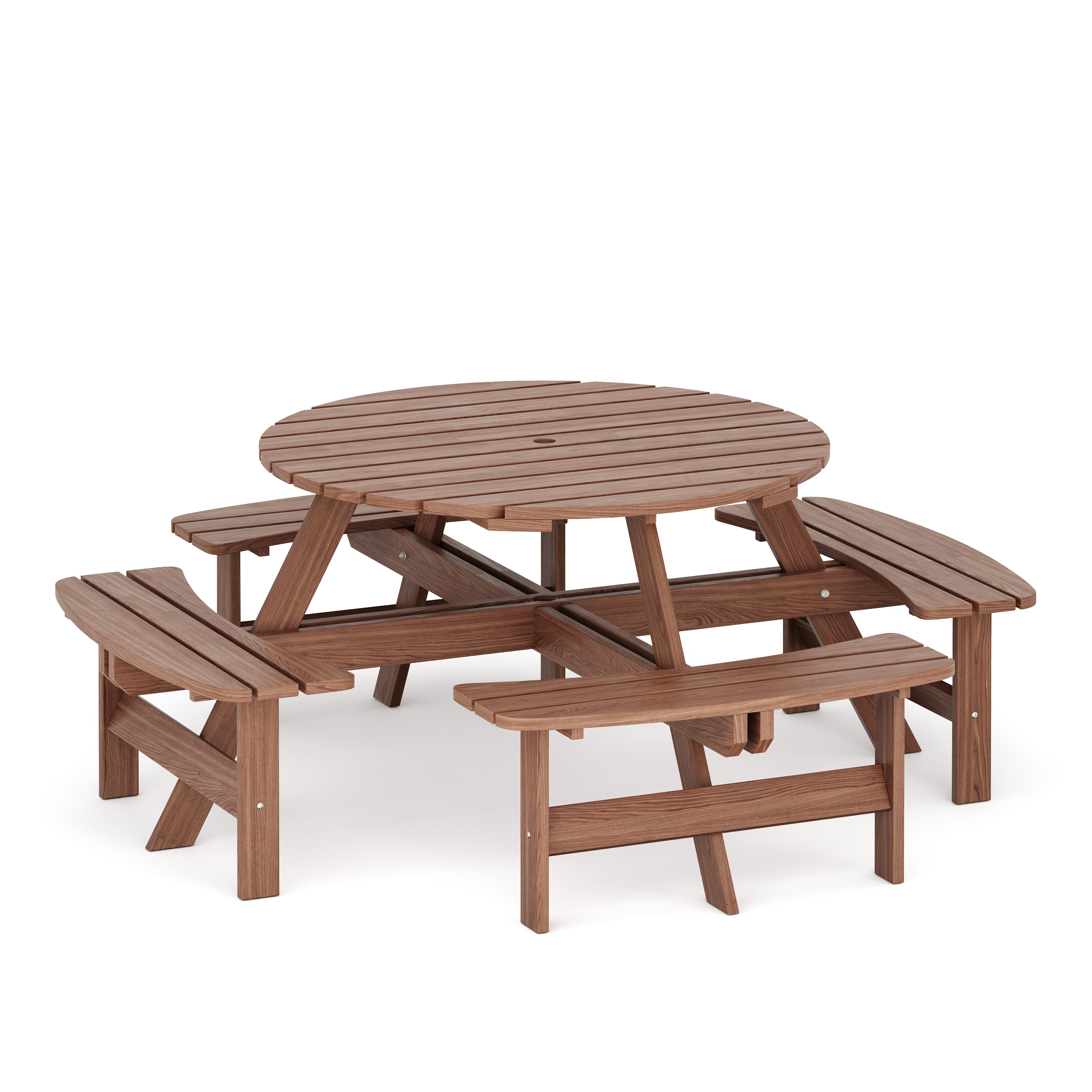 Picknicktisch mit 4 Bänken Holz 178 cm
