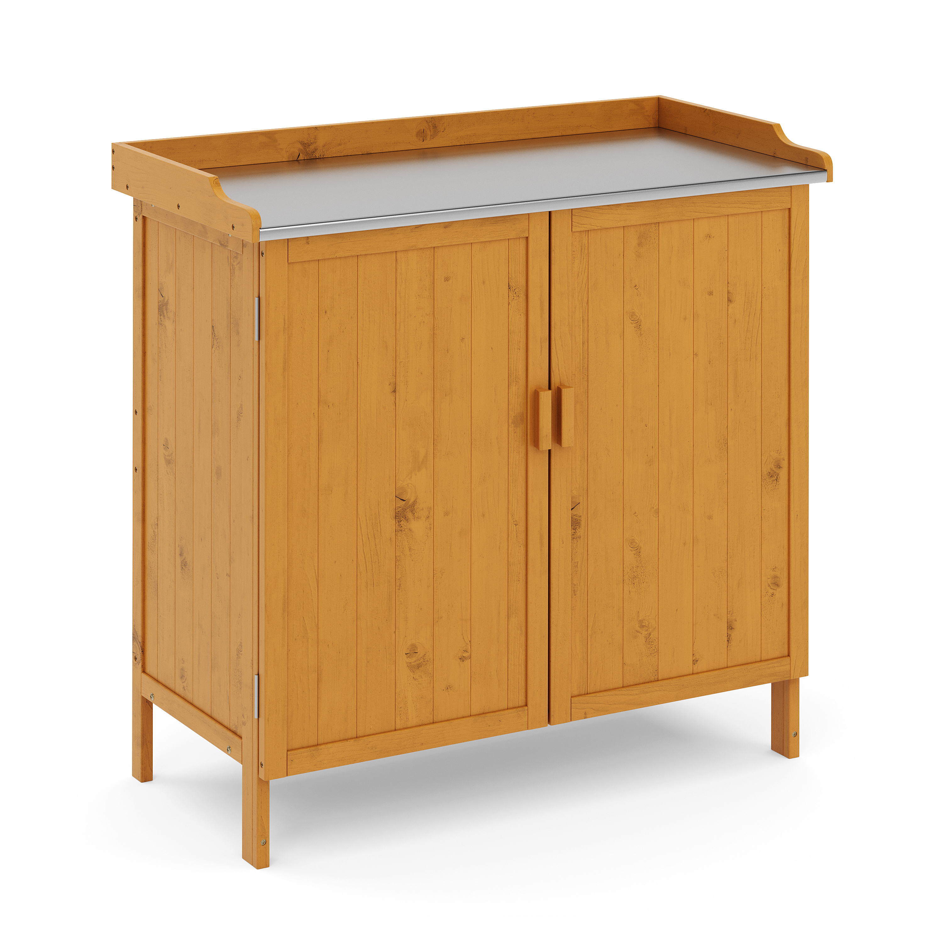 Pflanztisch mit Unterschrank Holz 98 x 95 cm natur