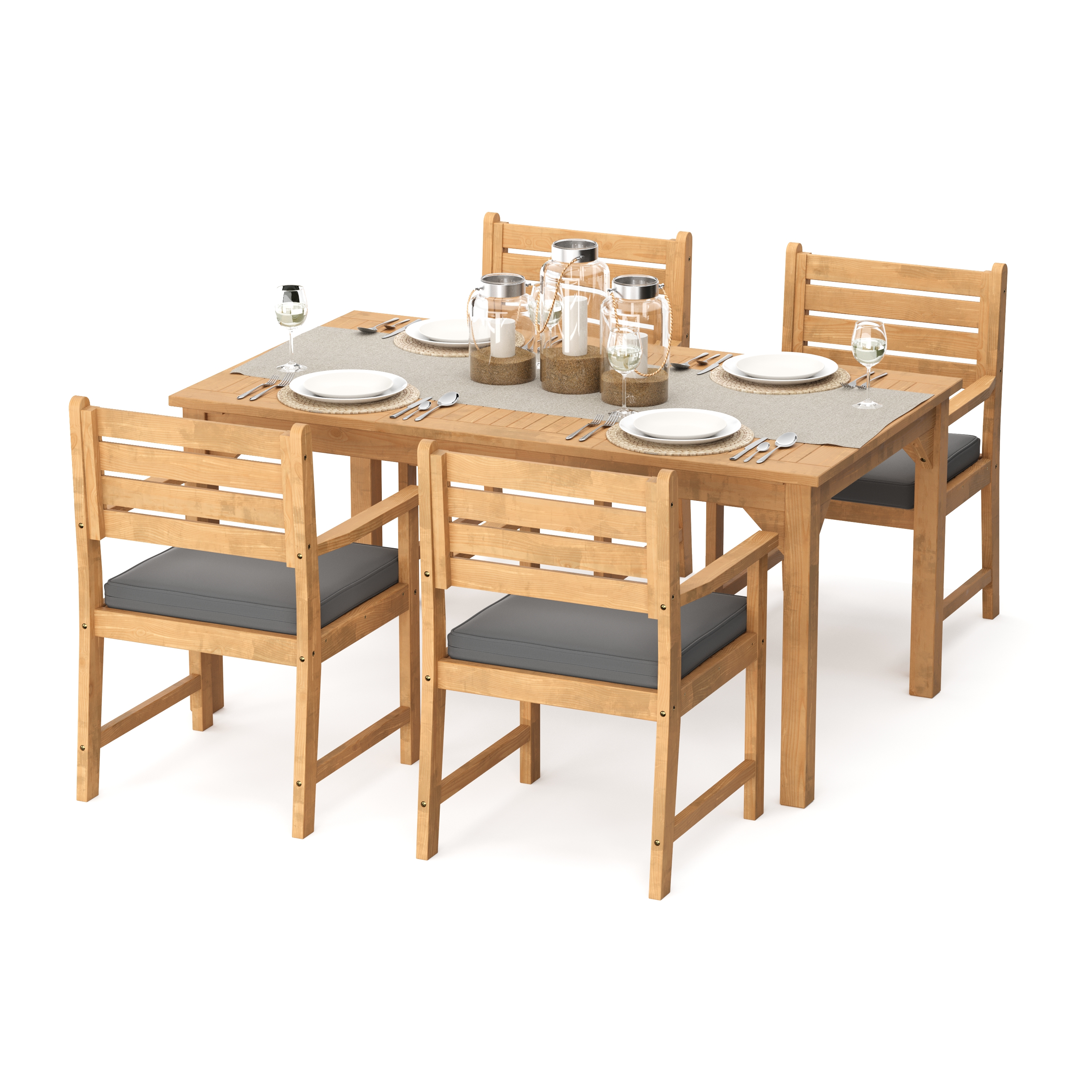 Gartenmöbel Set Holz MONICA 5-teilig